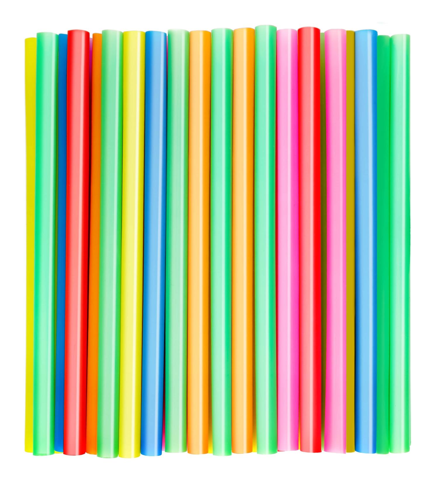 50 Pcs Colorful Jumbo Smoothie Straws - Disposable Plastic Boba Straws - Buy Online on SooperMarket.com