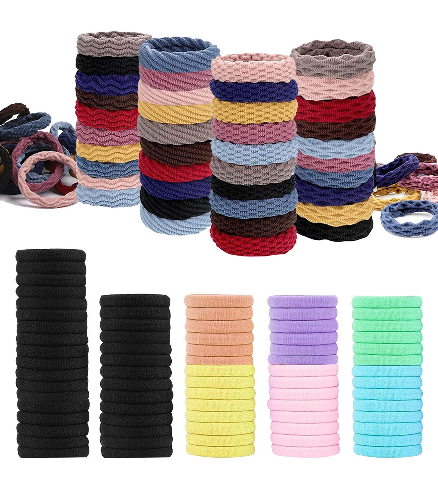 Buy 160 Pieces of Colorful Hair Ties for Women | Premium Rubber & Cotton Bands | Elastic Braid Hair Accessories - International Shipping Available - Buy Online on SooperMarket.com
