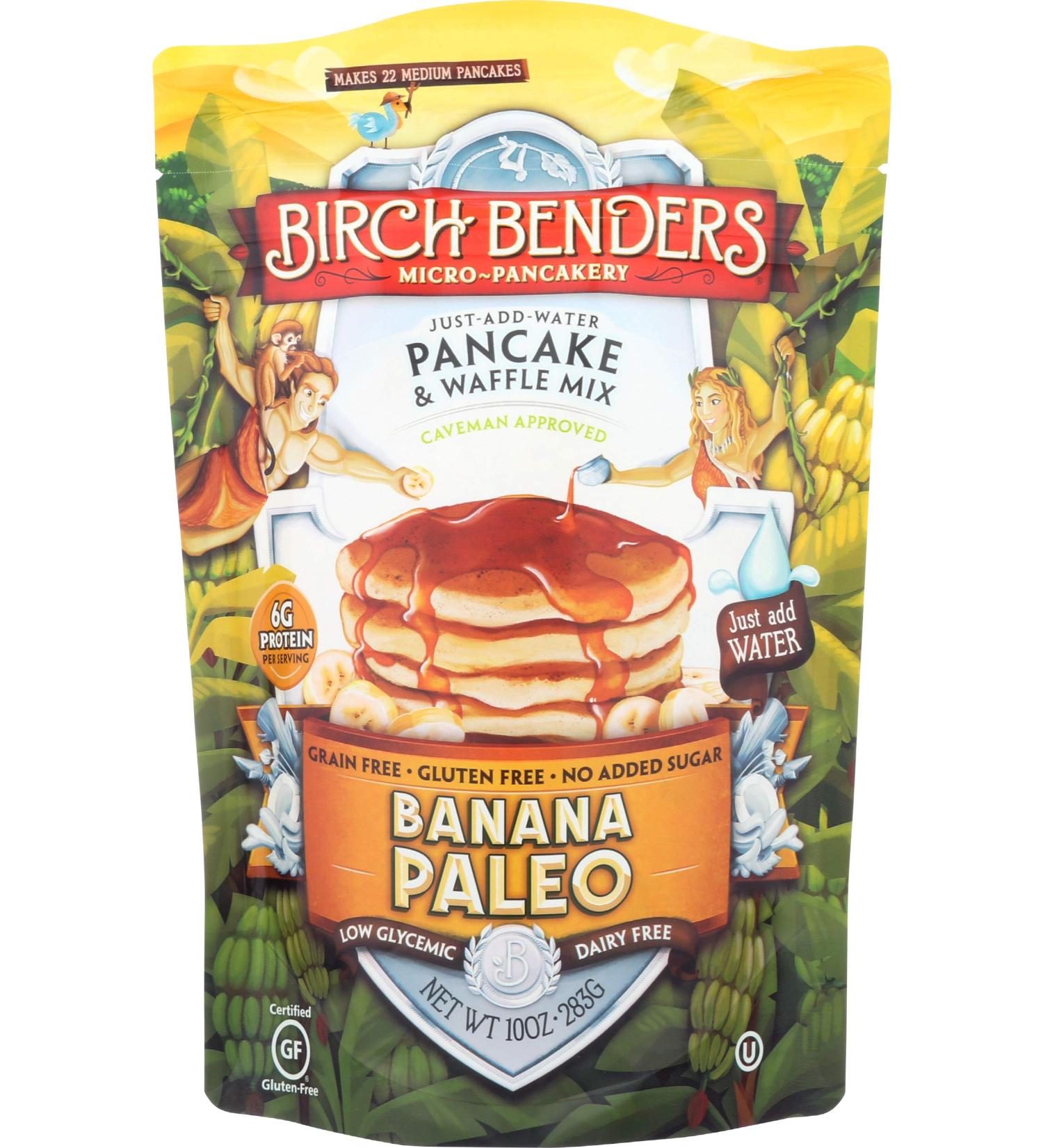 Birch Benders Banana Paleo Pancake & Waffle Mix - 10 oz | Healthy, Gluten-Free Breakfast - Buy Online on SooperMarket.com