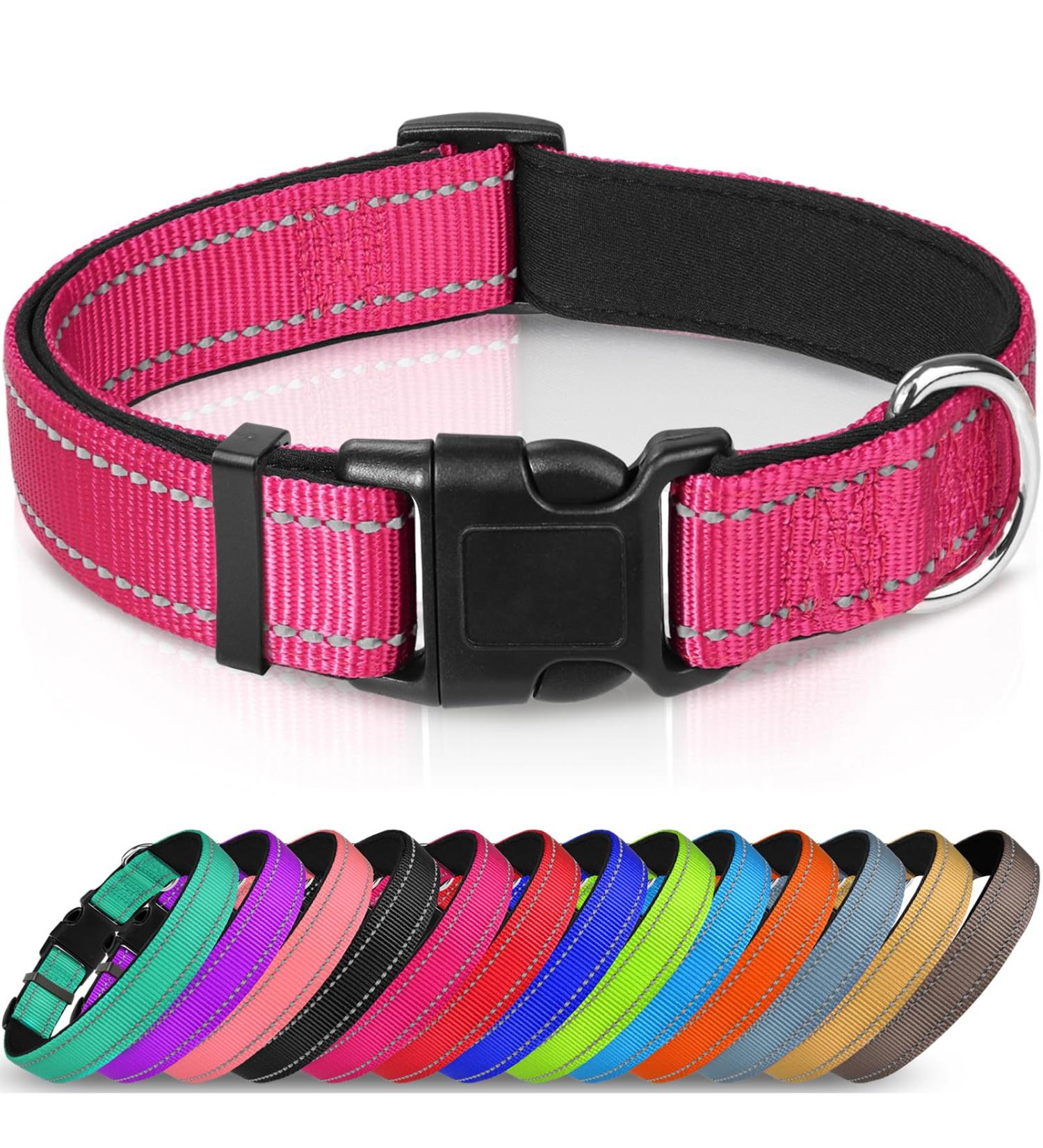 Joytale Reflective Dog Collar for Small Dogs - Hotpink S | Durable Stylish & Safe - Buy Online on SooperMarket.com