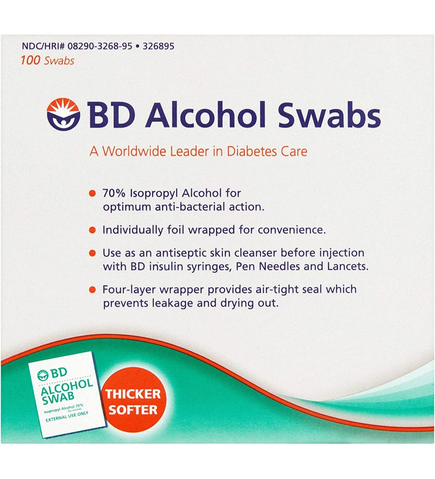 BD Alcohol Swabs 100 Each - Pack of 3 | Antiseptic Wipes for Skin Cleansing - Buy Online on SooperMarket.com