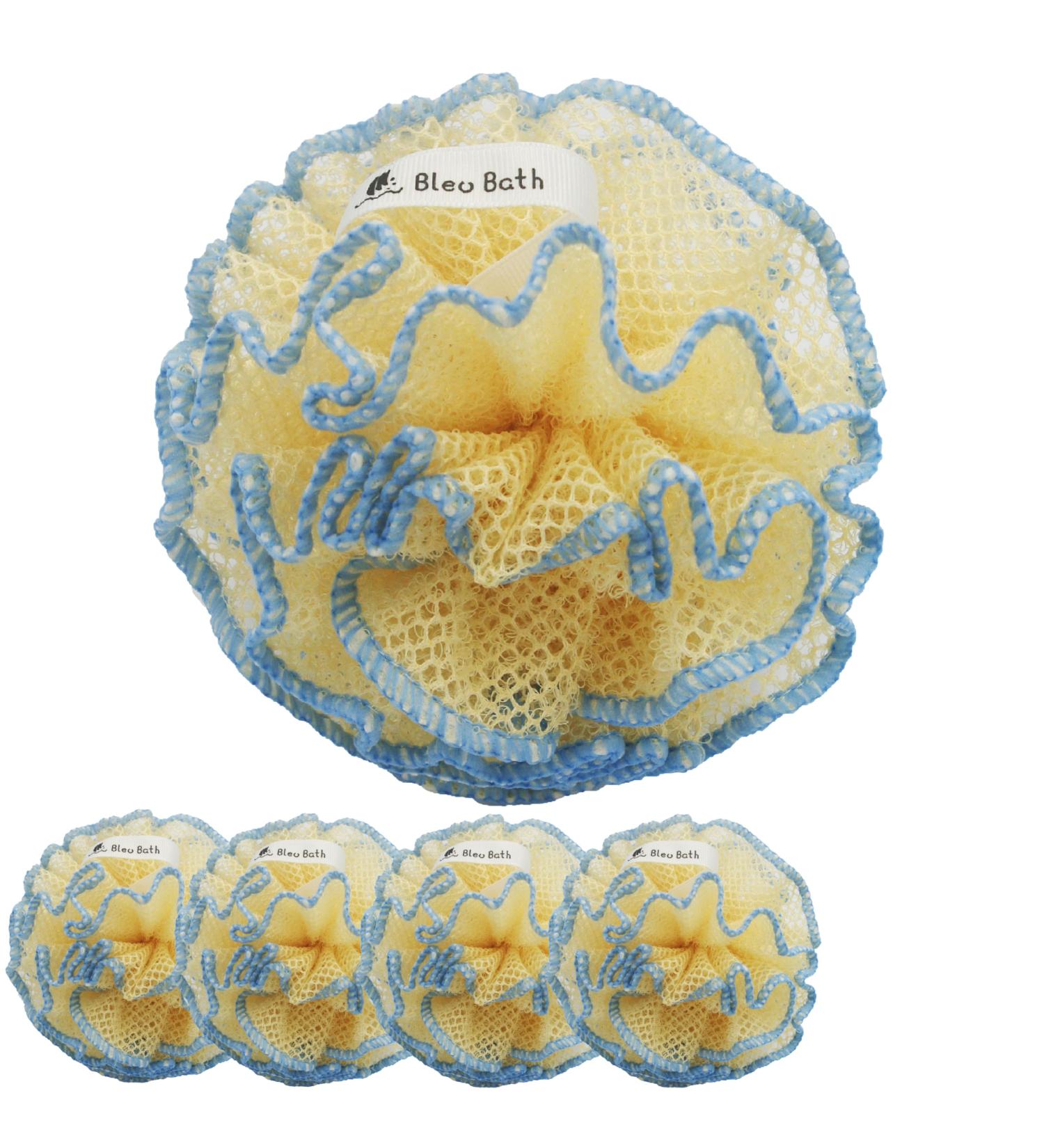 Exfoliating Body Scrubber Puff (4 Pack) | Deep Cleaning Loofah Sponge for Men & Women | Rich Bubbles & Sturdy Design - Buy Online on SooperMarket.com