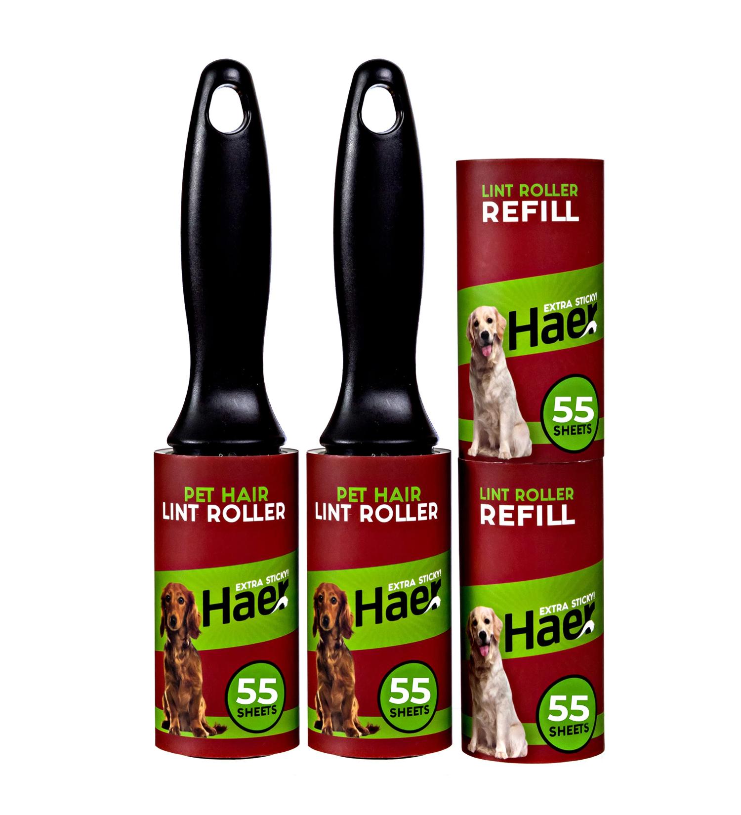 PET HAIR REMOVAL: Haer Lint Rollers 4 Pack - 220 Extra Sticky Sheets - Clothes Lint Remover - Buy Online on SooperMarket.com