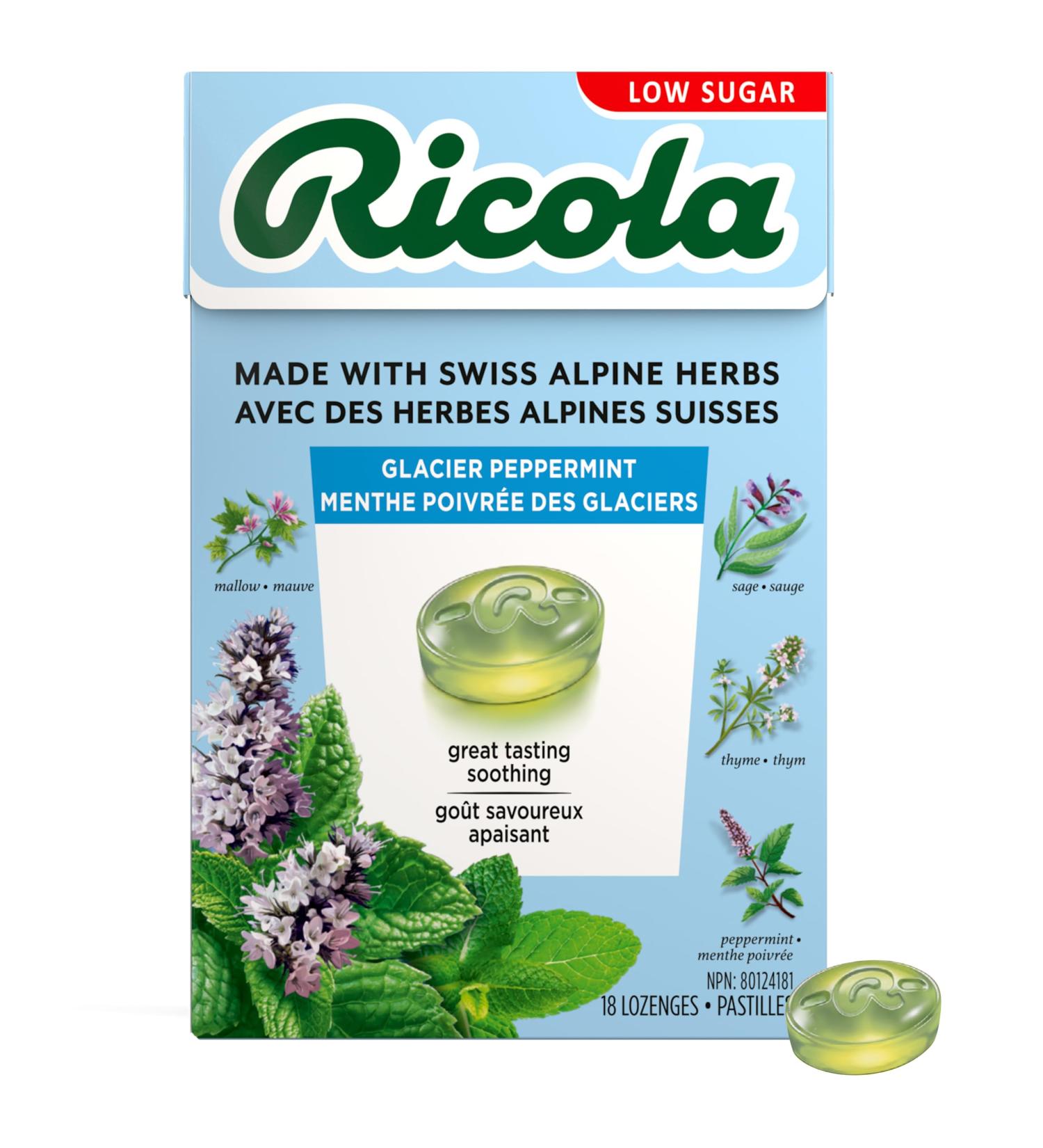 Ricola Glacier Mint Cough Suppressant Throat Drops 18 Count Box - Buy Online on SooperMarket.com