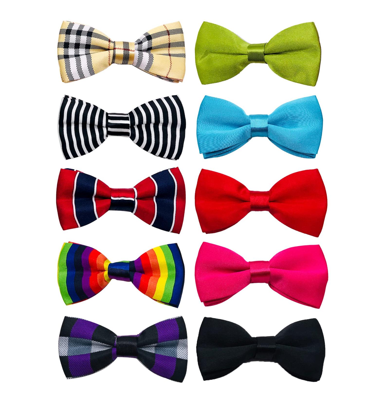 JpGdn 10pcs Small Dogs Collar Attachment Bows Ties for Puppies Cats Birthday Party Adjustable Bowties Sliding Bows Neckties Grooming Accessories Costumes Wedding 10pcs dog collar - Buy Online on SooperMarket.com