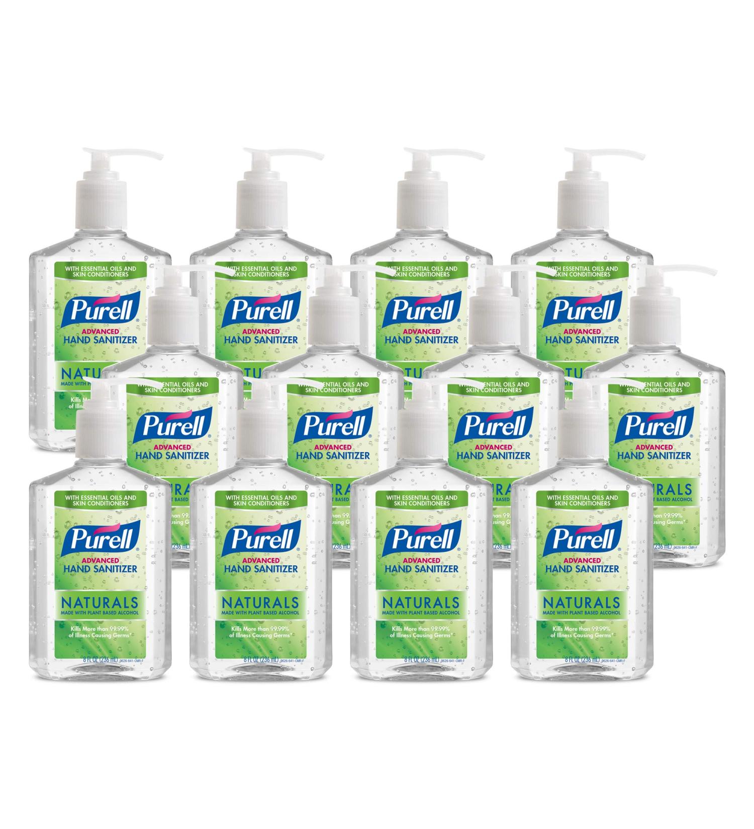PURELL Naturals Hand Sanitizer with Plant Based Alcohol - Citrus Scent 8 fl oz Pump Bottle (Pack of 12) - Buy Online on SooperMarket.com