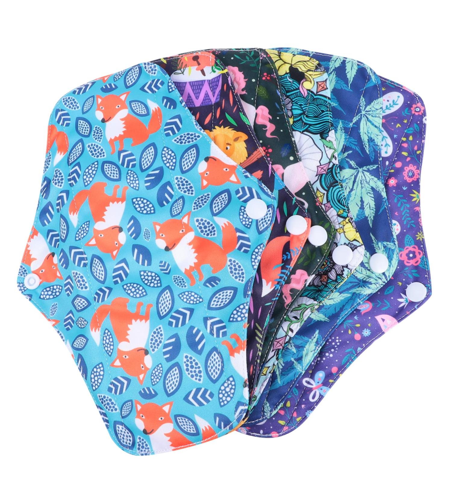 Healvian 6pcs Maternity Sanitary Napkin Panties | Bamboo Menstrual Pad Set for Women | Washable & Stay Dry Cloth Pads - Buy Online on SooperMarket.com