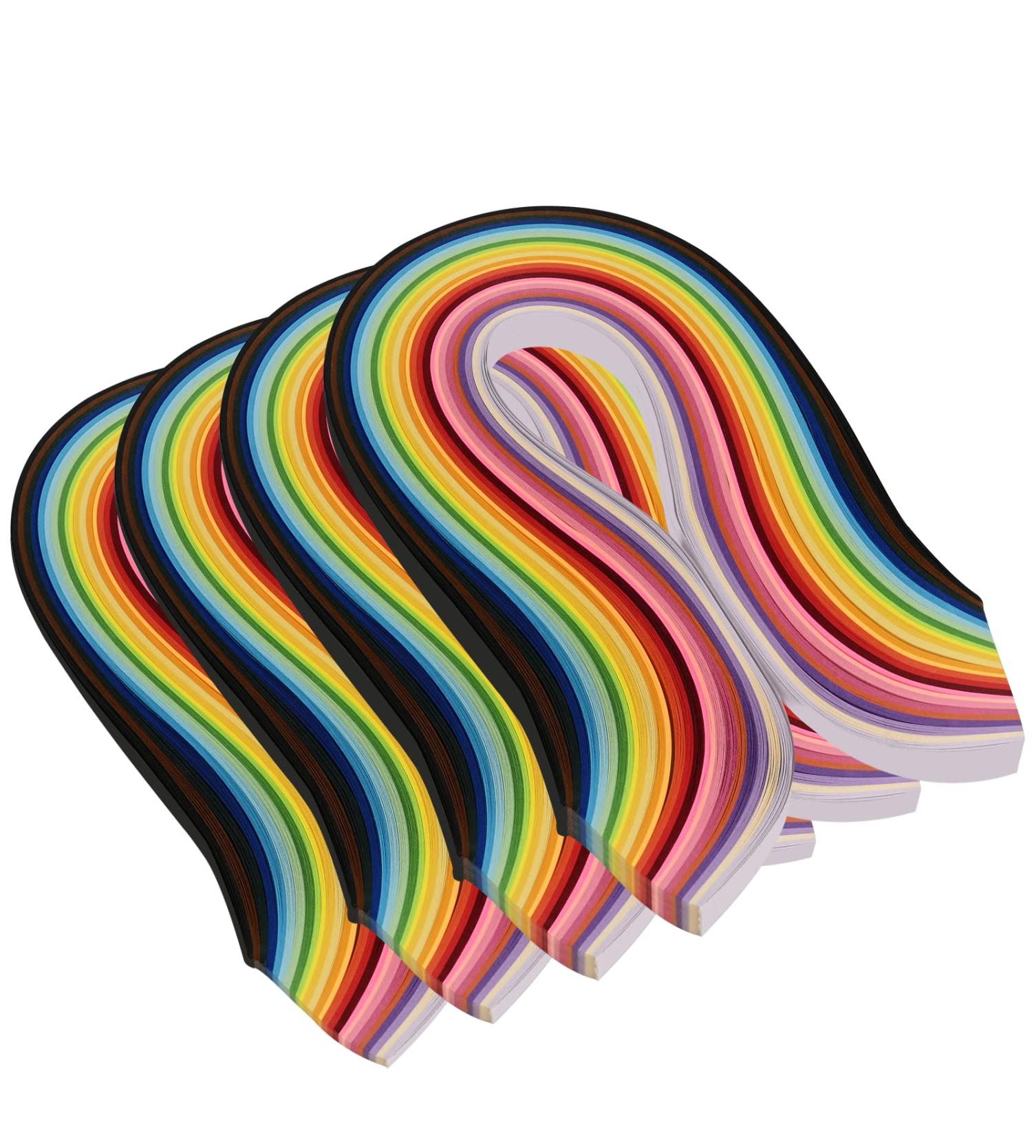 YURROAD Quilling Paper Strips Kit - 36 Colors, 720 Strips, 54cm Length, 3mm 5mm 7mm 10mm Width (4 Packs) - Buy Online on SooperMarket.com