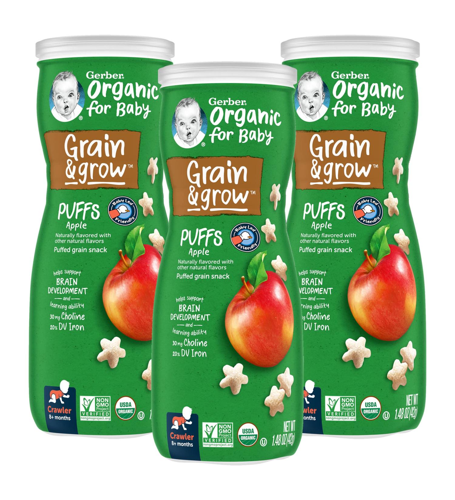 Gerber Organic Apple Puffs for 8+ Months â€“ 1.48 oz (42 g) | Healthy Snack for Babies - Buy Online on SooperMarket.com