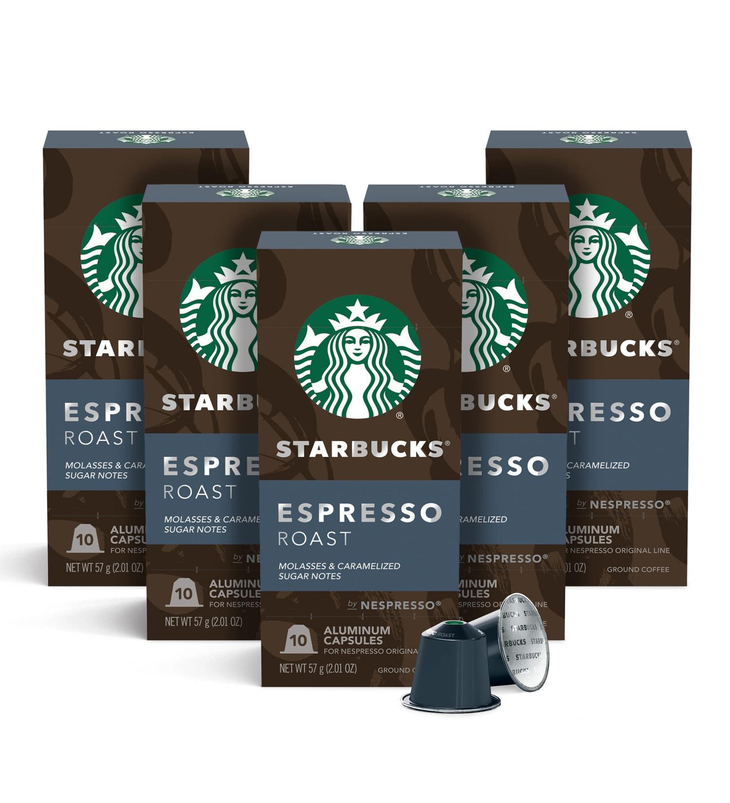 Starbucks by Nespresso Dark Roast Espresso Capsules - 50 Count Compatible with Nespresso Original Line System - Buy Online on SooperMarket.com