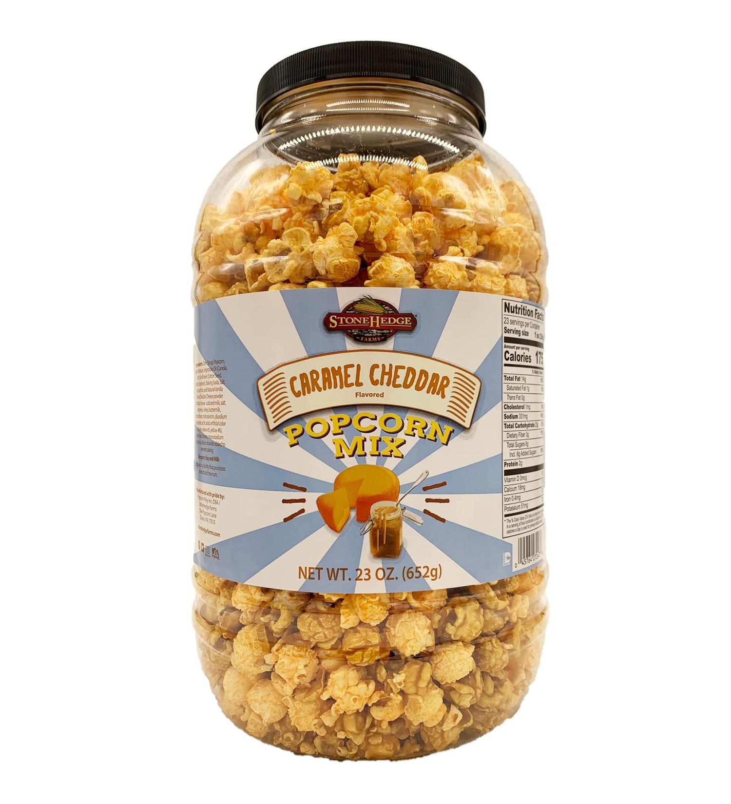 StoneHedge Farms Gourmet Caramel Cheddar Popcorn Mix - 23 Oz. Tall Tub - Made in the USA | Old Fashioned Deliciousness - Buy Online on SooperMarket.com