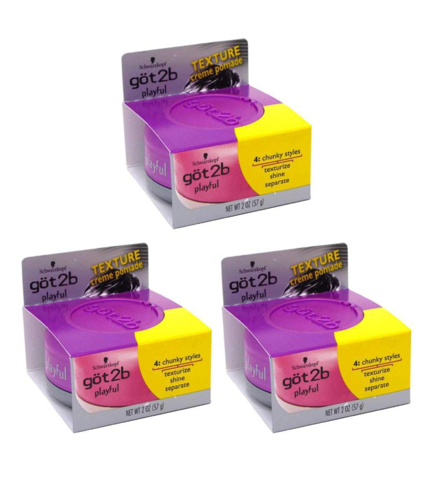 Got2B Playful Texturizing Creme Pomade 2 Oz (Pack of 3) - Set of 3 Hair Styling Pomades - Buy Online on SooperMarket.com