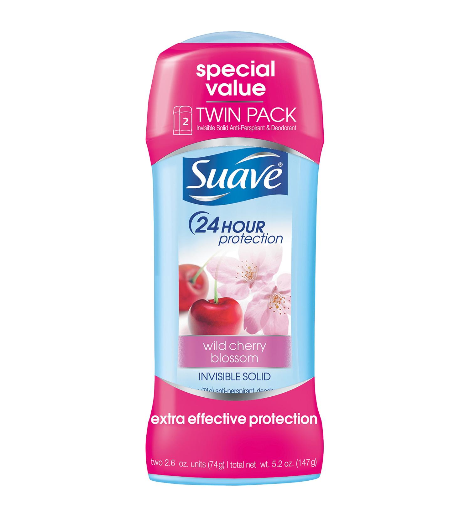 Suave 48-Hour Wild Cherry Blossom Antiperspirant & Deodorant Stick for Women 2.6 oz 2 Count | International Shipping Available - Buy Online on SooperMarket.com