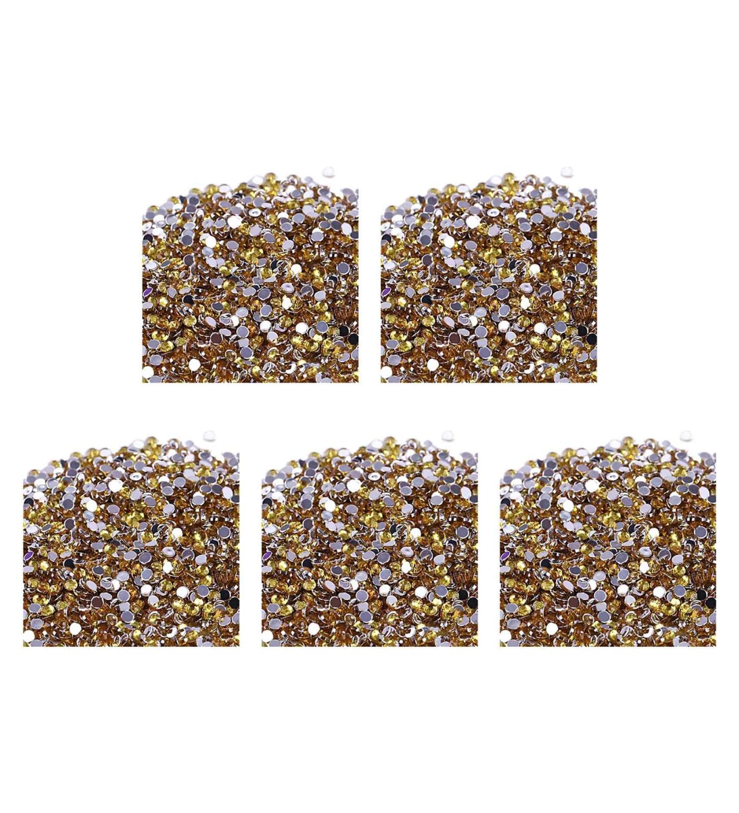 Bcowtte 10000 Pieces Crystal Flatback Acrylic Rhinestone Beads Nail Art (Lemon Yellow)