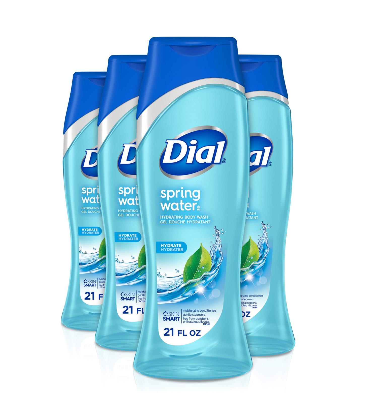 Dial Spring Water Body Wash 21 fl oz - Pack of 4, Unscented - Buy Online on SooperMarket.com