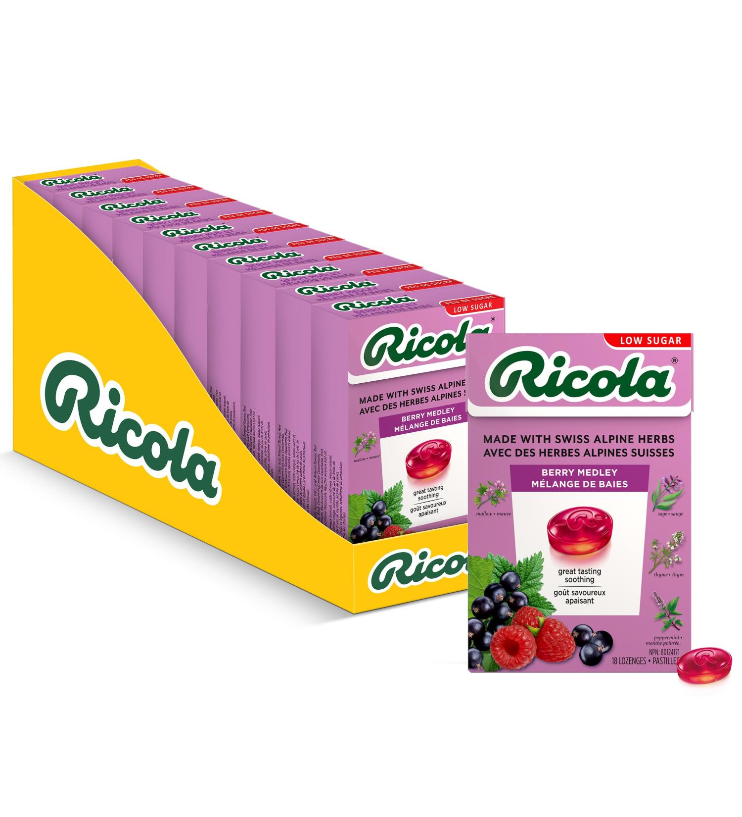 Ricola Berry Medley Cough Suppressant Throat Drops 18 Count Box (Pack of 10) - Buy Online on SooperMarket.com