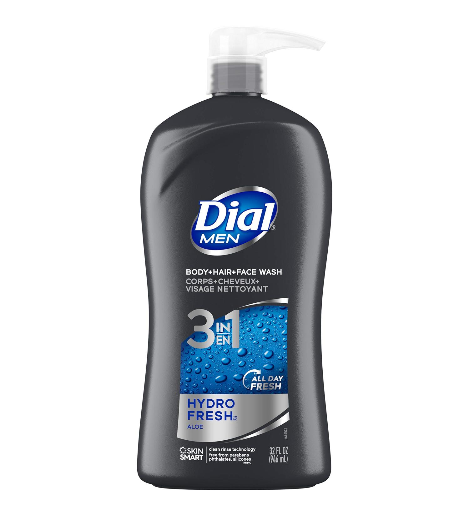 Dial Men 3in1 Body, Hair, and Face Wash Hydro Fresh 32 fl oz - Pack of 1 - Buy Online on SooperMarket.com
