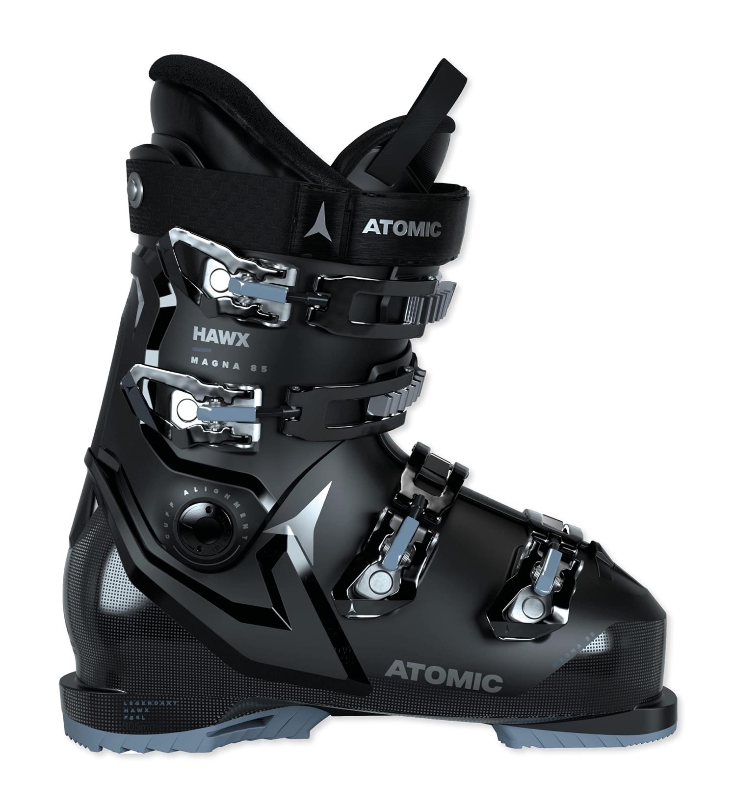 Atomic Hawx Magna 85W Women's Ski Boots - Black/Denim/Silver | 102mm Wide Fit | Prolite Stability & Memory Fit - Buy Online on SooperMarket.com