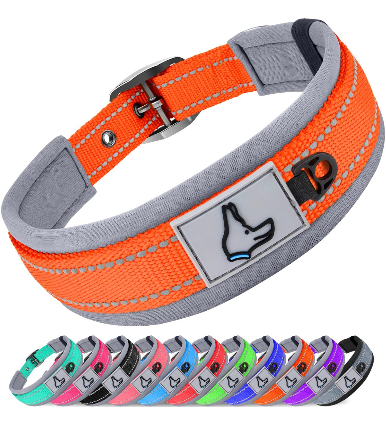 Joytale Softly Padded Neoprene Dog Collar for Small Dogs - Reflective Nylon Orange S (1 Pack) | Best International Shipping - Buy Online on SooperMarket.com