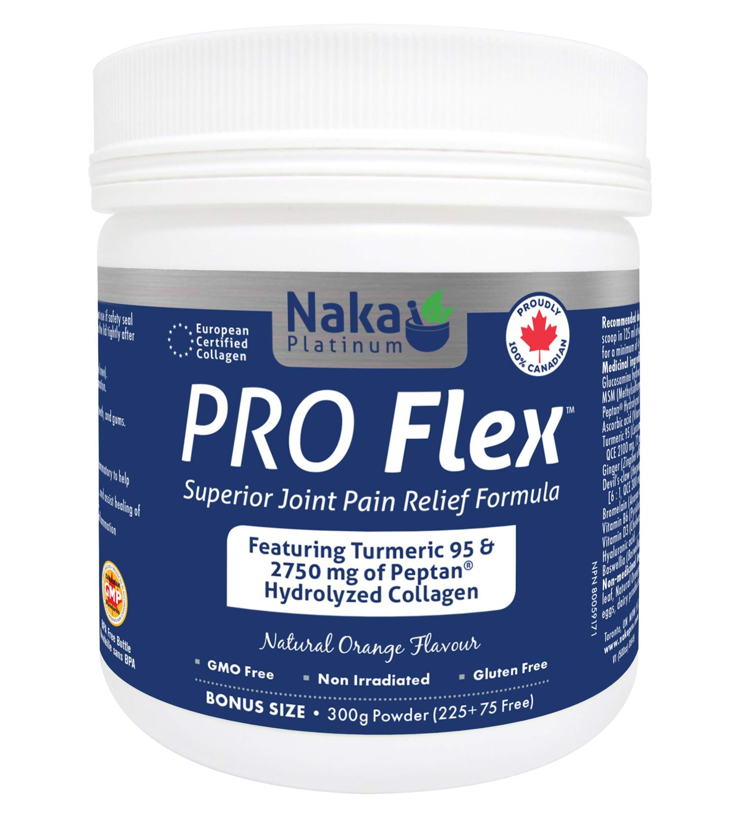 Naka Pro Flex Superior Joint Pain Relief Formula Natural Organge Flavour (300g Powder)L8 - Buy Online on SooperMarket.com