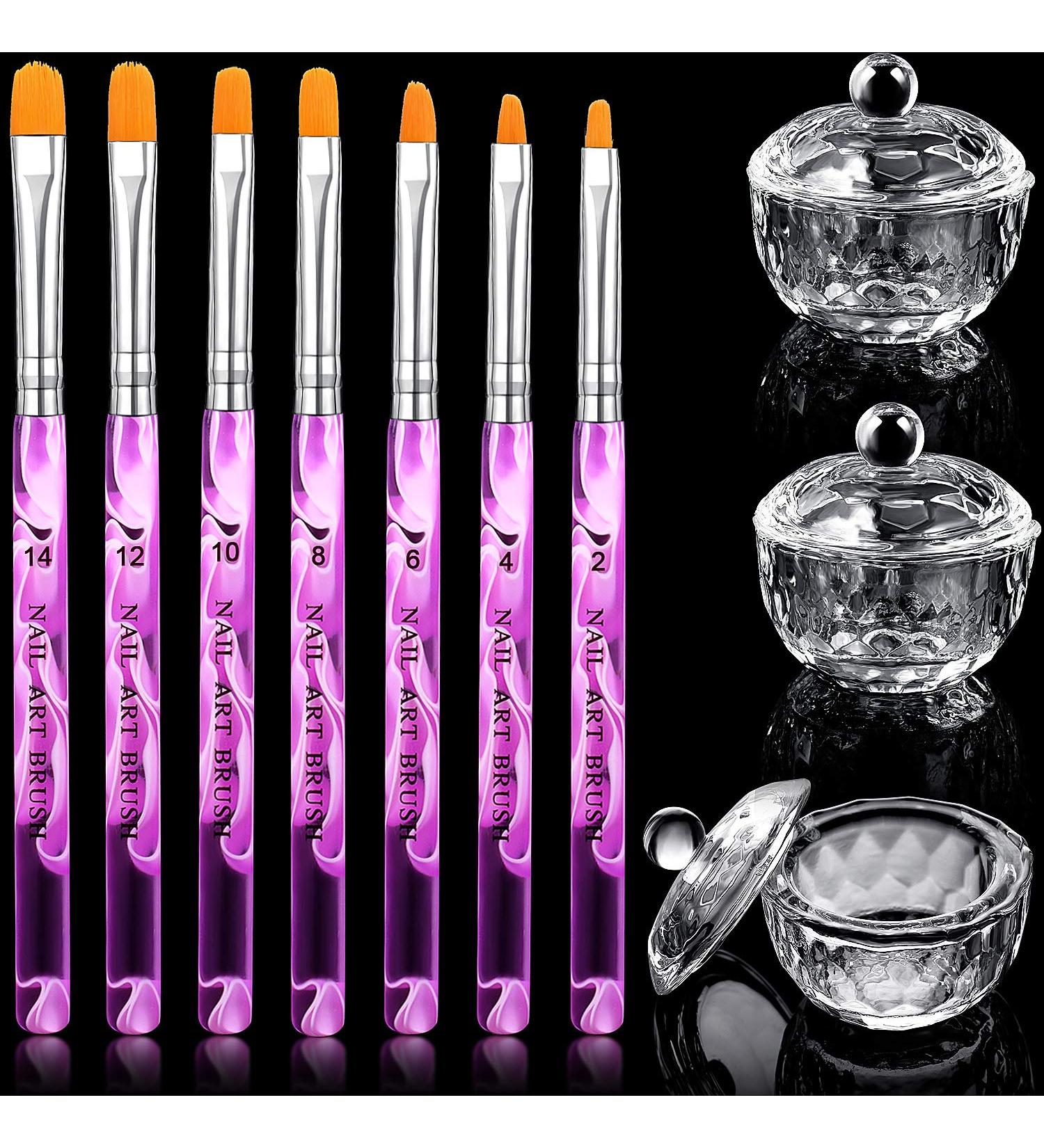 10 Piece Nail Design Manicure Care Tools + 3 Piece Clear Dappen Dish Cup + 7 Piece Acrylic Nail Brush Set for DIY Nail Art - Perfect for Christmas & Halloween Gifts - Buy Online on SooperMarket.com