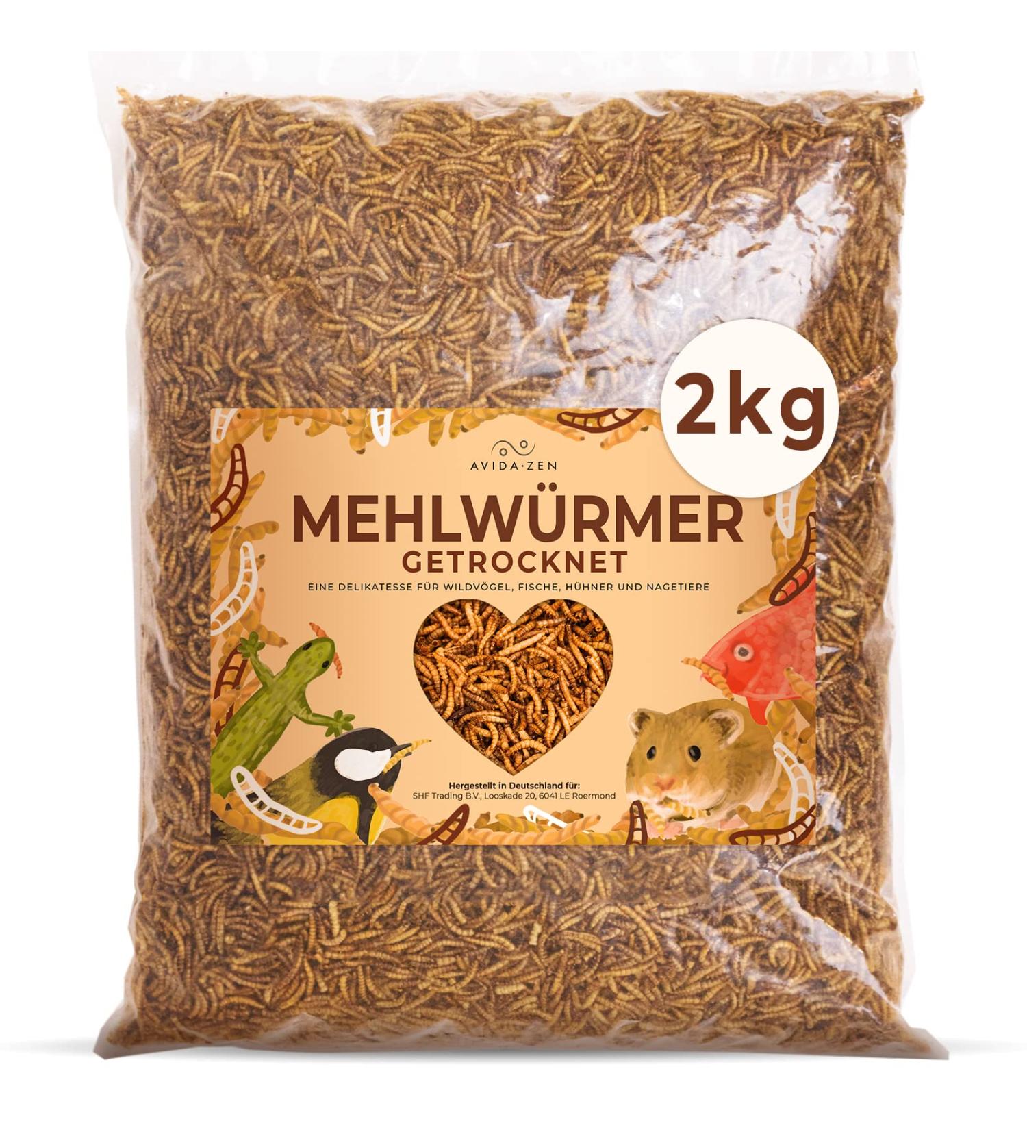Buy Dried Flourworms 2kg - Protein-Rich Snack for Wild Birds Fish Reptiles & Rodents | International Shipping - Buy Online on SooperMarket.com