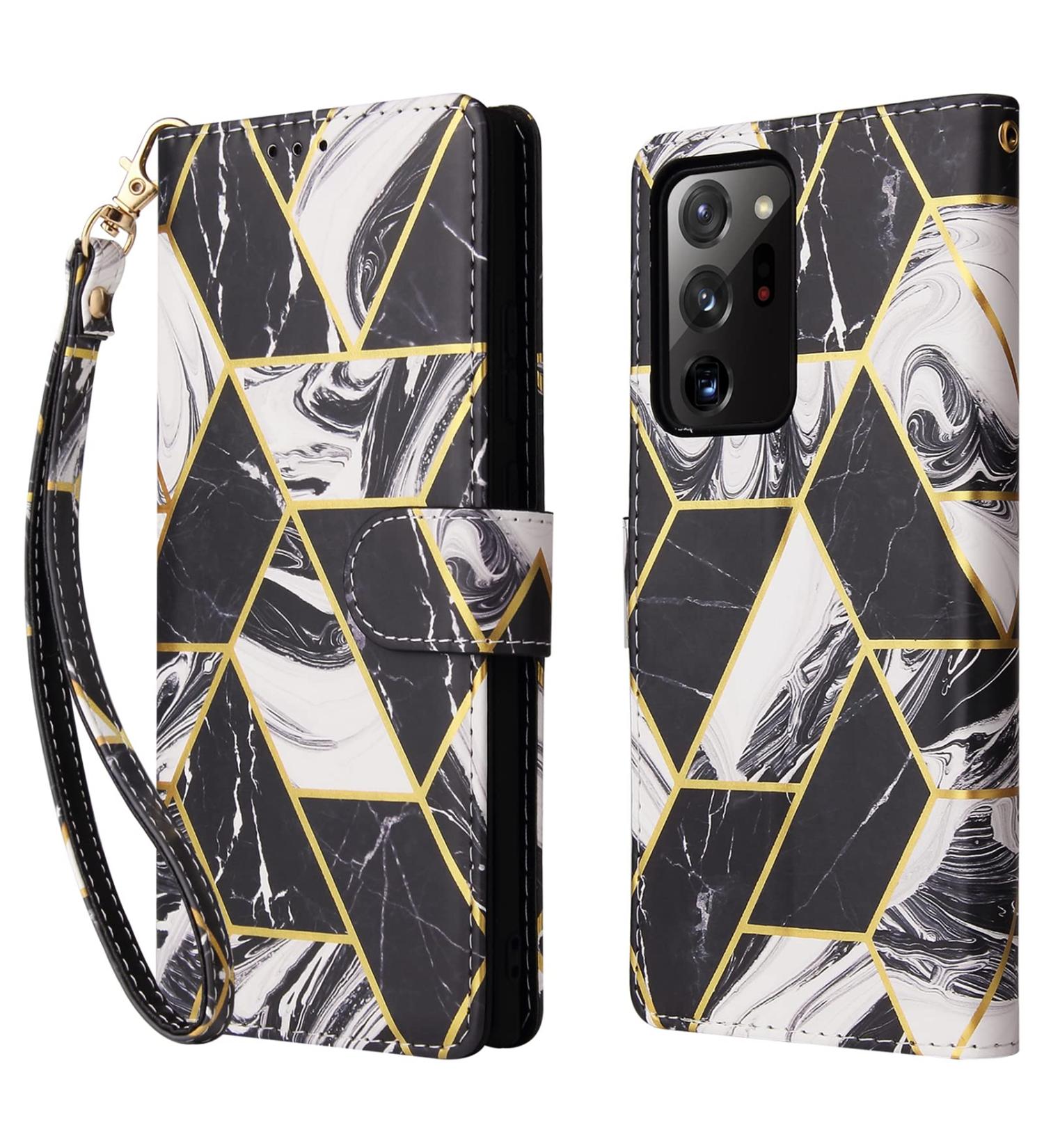 Buy Oihxse Wallet Cover for Xiaomi Redmi Note 10 Pro - PU Leather Flower Marble Flip Case with Stand & Card Compartment - Silicone Protective Shell in Black - Buy Online on SooperMarket.com