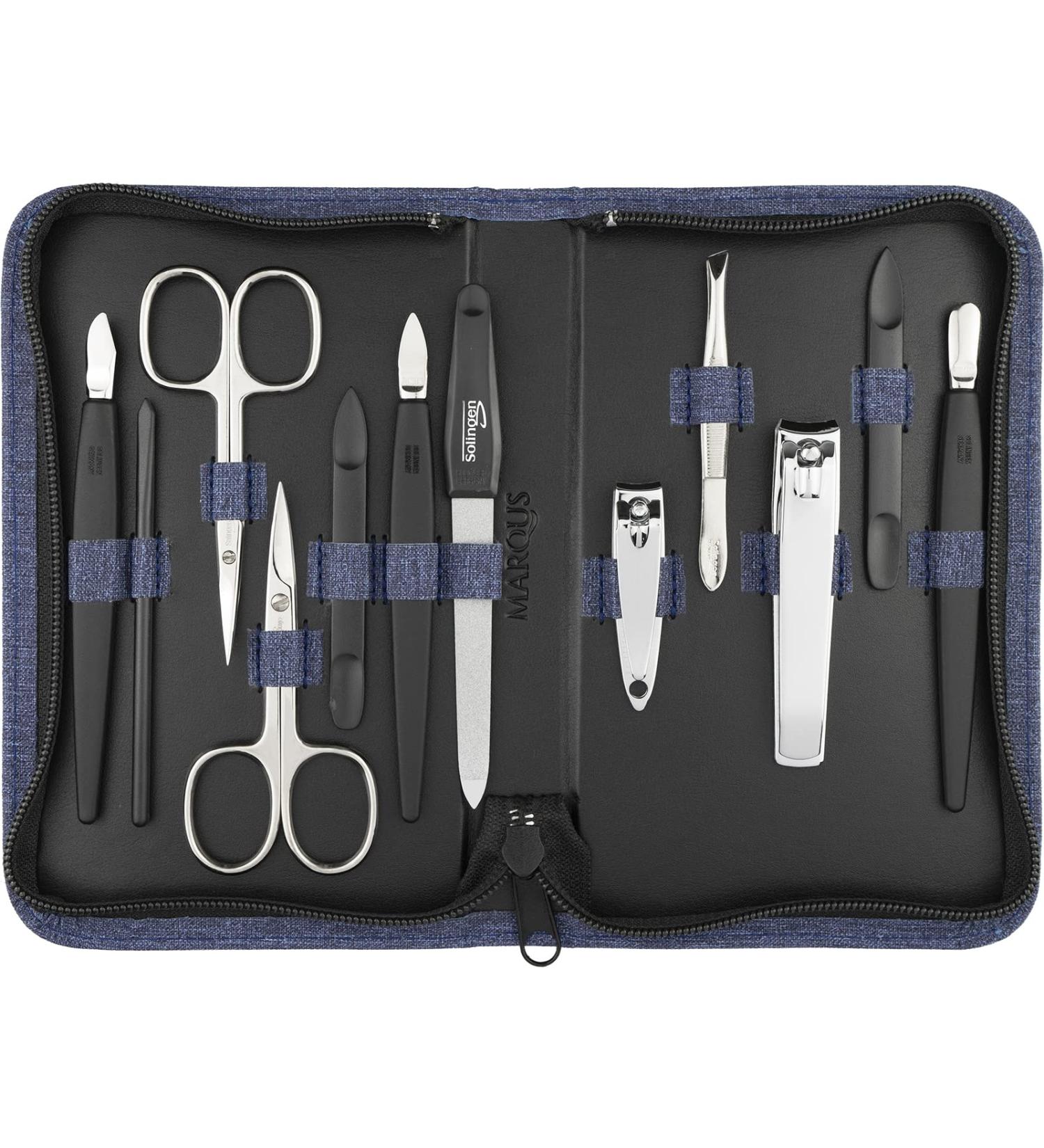 Solingen Manik r Set 12 Party | Premium Nail Set for Men & Women | Complete Manicure & Pedicure in Stylish Synthetic Leather Etui - Buy Online on SooperMarket.com