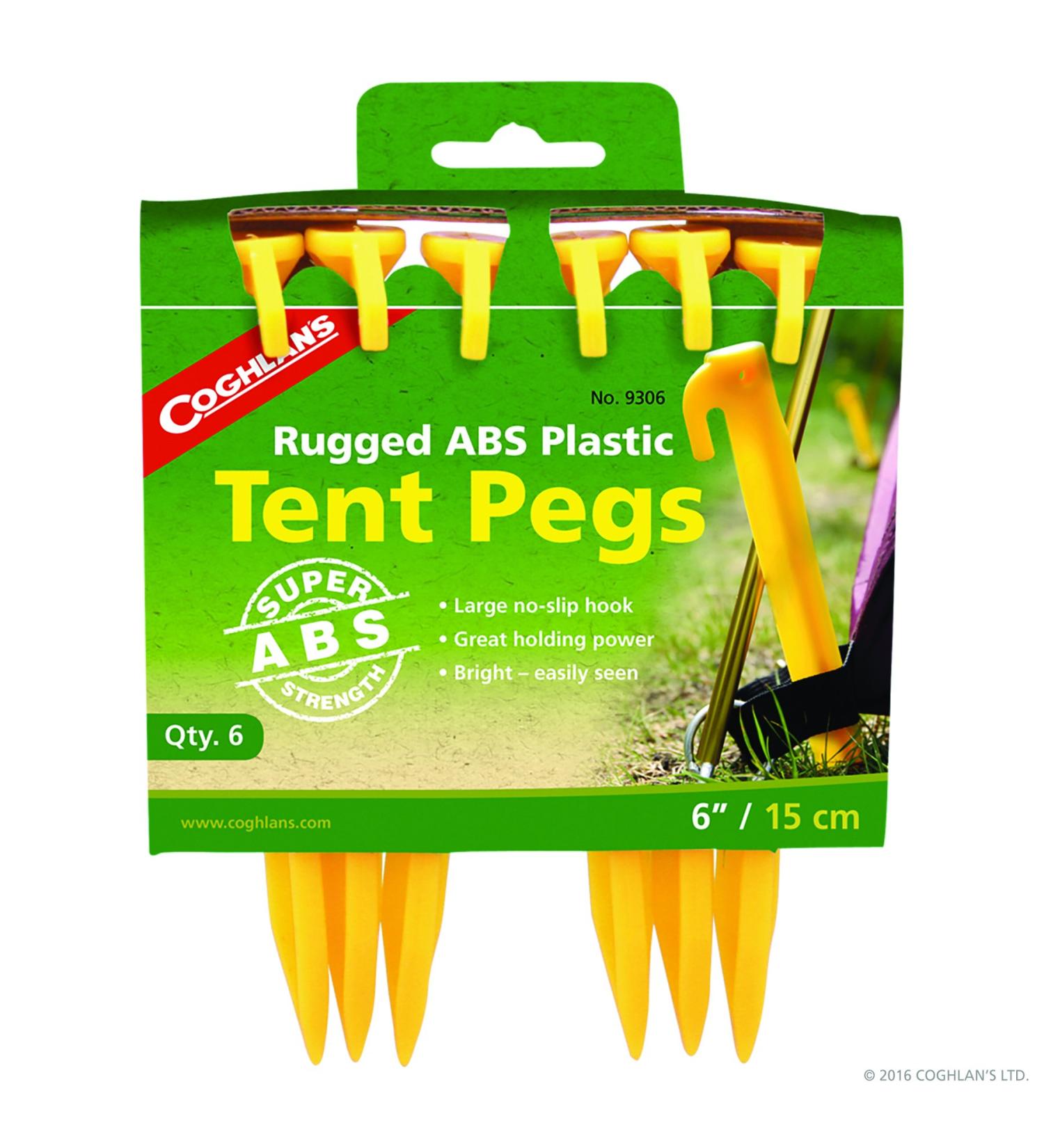 Coghlan's 6-Pack 6-Inch ABS Plastic Tent Pegs - Lightweight and Durable - Buy Online on SooperMarket.com