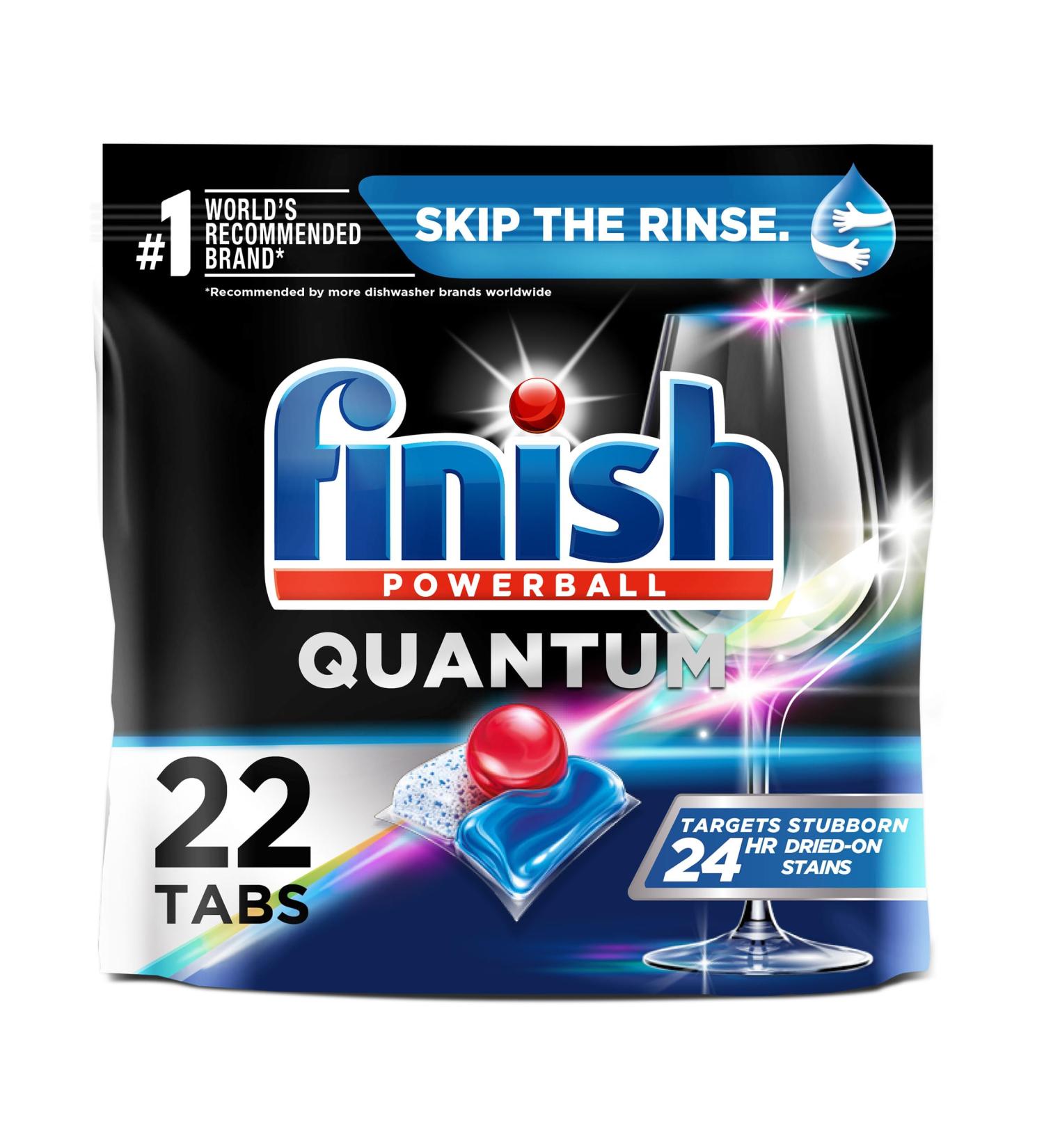 Finish Quantum Powerball Dishwasher Pods - Advanced Clean & Shine 22ct Tablets | Shop Internationally | Best Dishwasher Detergent - Buy Online on SooperMarket.com