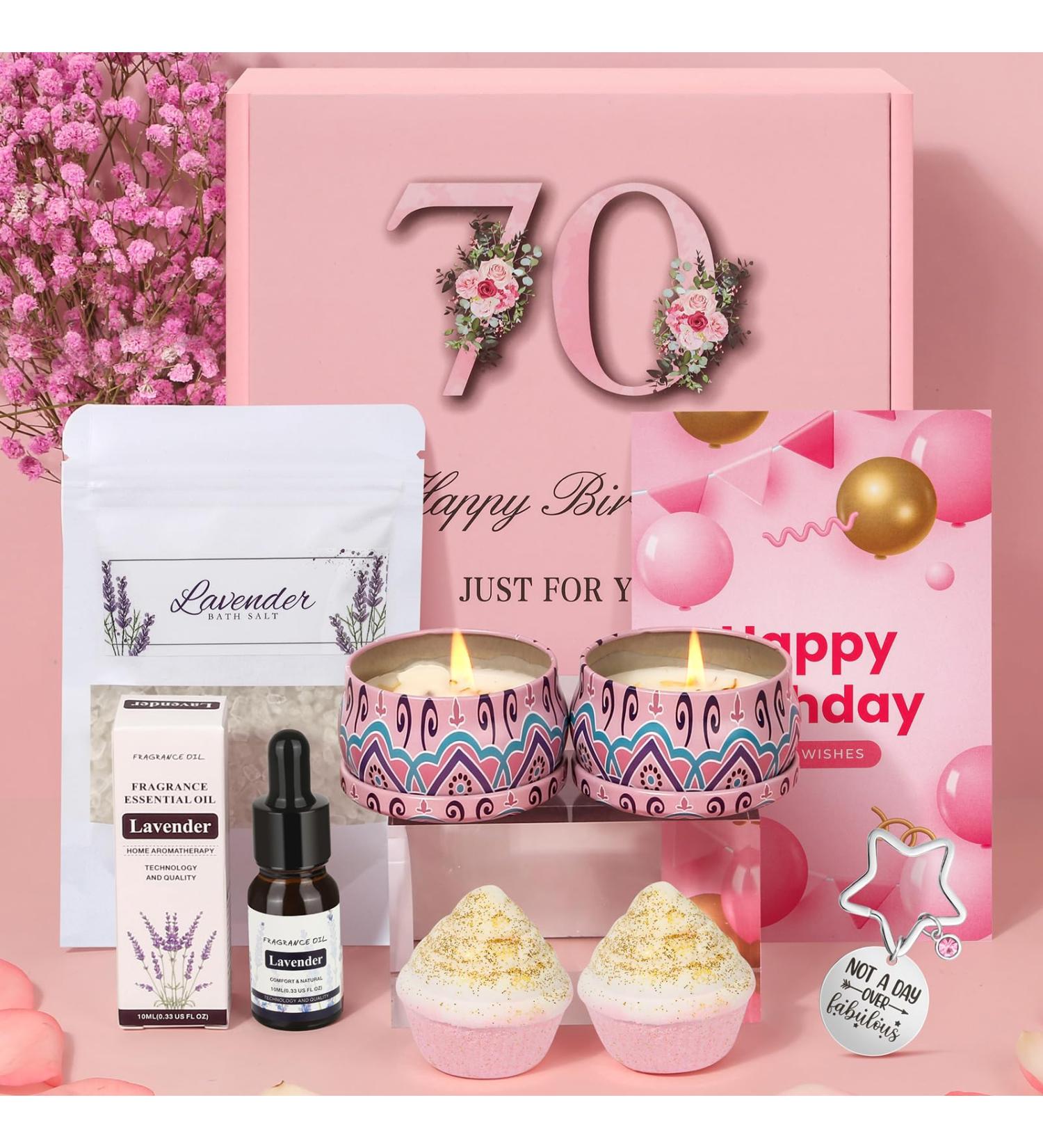 70th Birthday Pamper Gift Set for Women - Self Care Spa Relaxation Hamper for Mum, Sister, Wife - Birthday Present - Buy Online on SooperMarket.com