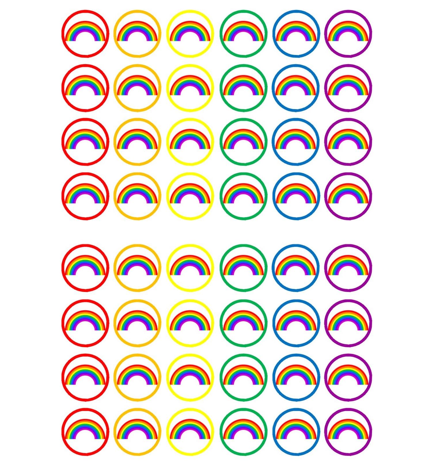 48 PRECUT Rainbow Cupcake Toppers 3cm Rainbow Edible Wafer Discs Premium Thickness SWEETENED VANILLA Wafer Card Mini Cupcake Decorations Stand Up/Lie Flat - Buy Online on SooperMarket.com