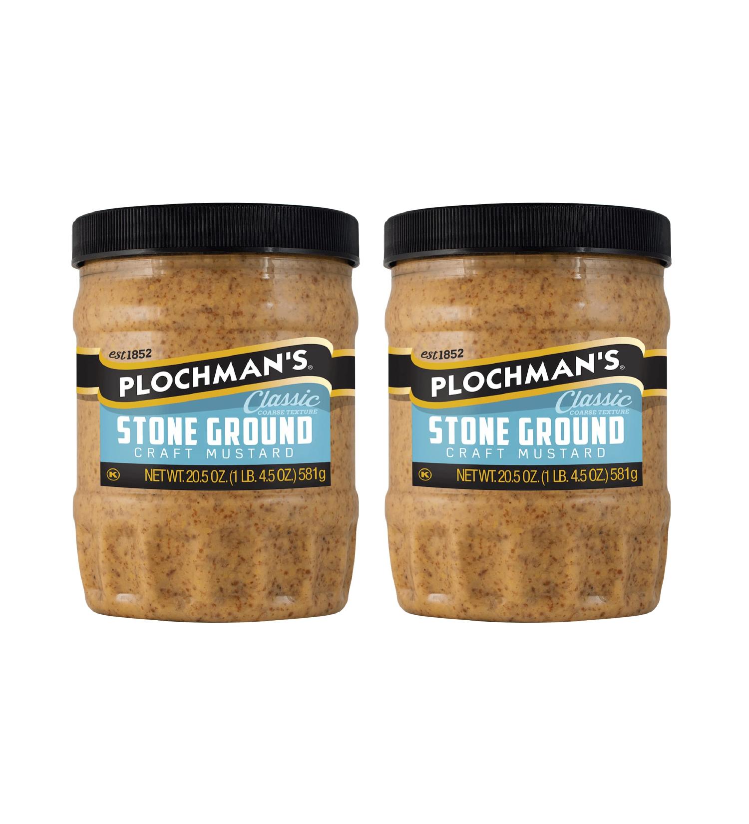 Plochman's Natural Stone Ground Craft Mustard 20.5oz 2-Pack - Classic Coarse Texture - 40.6oz Total - Buy Online on SooperMarket.com