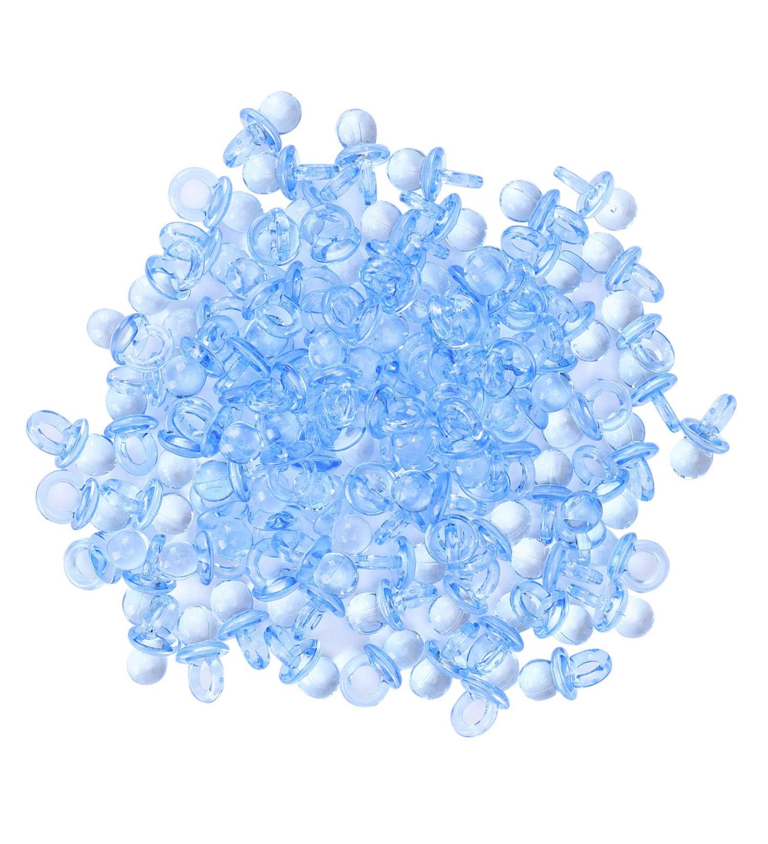 200 Pieces Blue Acrylic Pacifier Accessories - Mini Baptism & Baby Birthday Decorations | Perfect Gift Item - Buy Online on SooperMarket.com