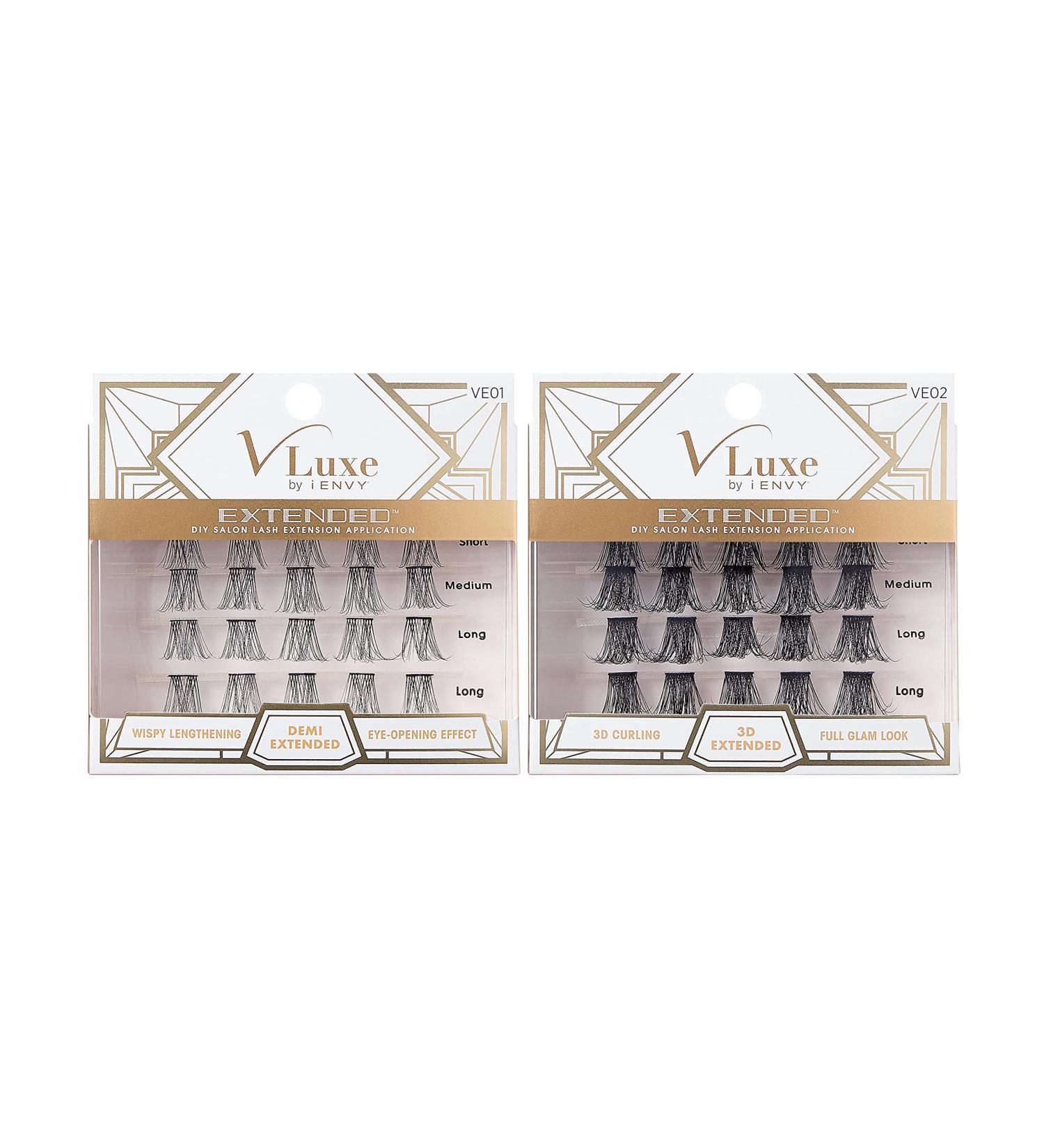 VLuxe by iEnvy: DIY Eyelash Extensions - 2 Pack Featherlight 3D & Demi Clusters - Reusable Synthetic Lashes - Buy Online on SooperMarket.com
