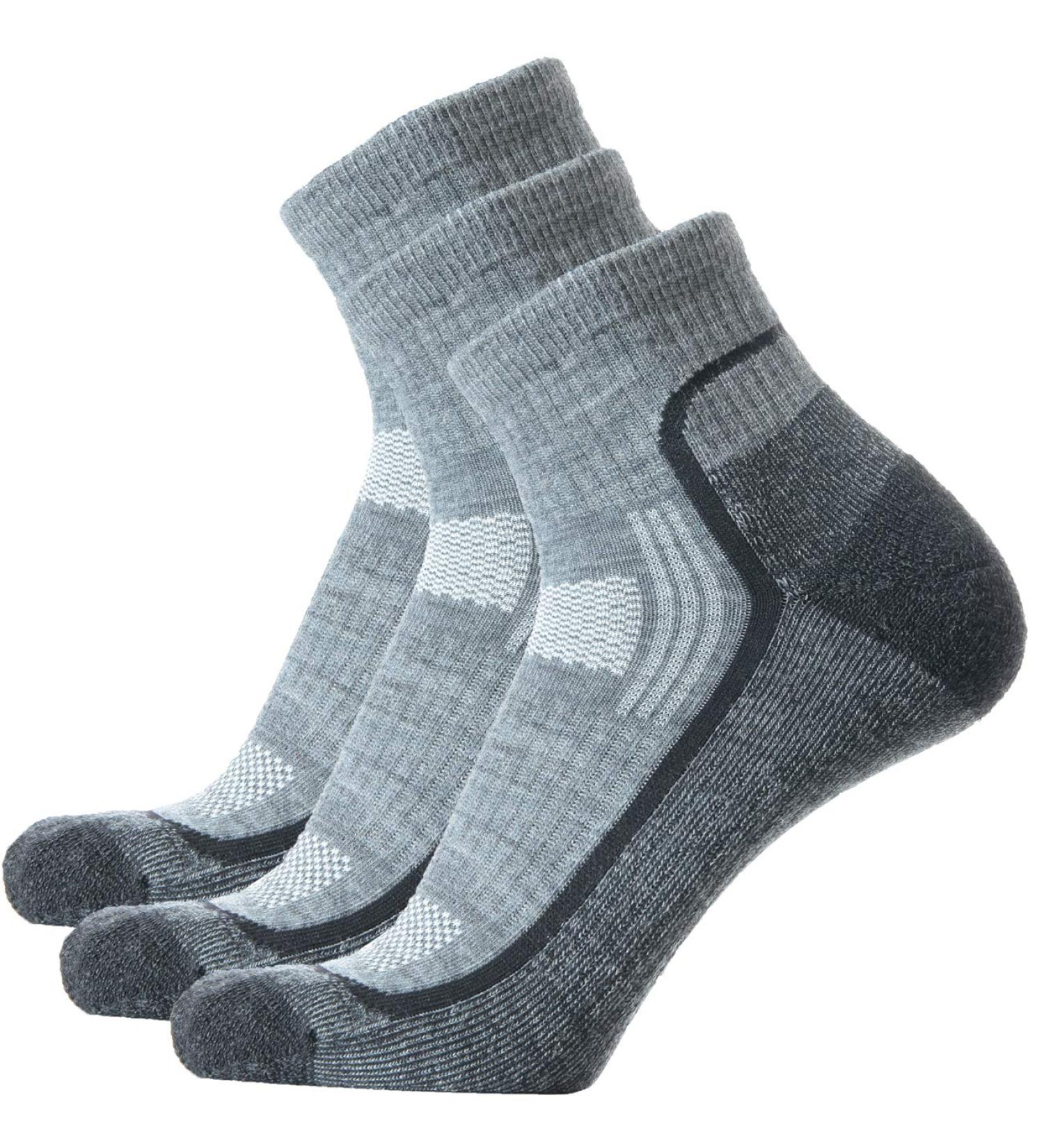 SOLAX 72% Merino Wool Hiking Socks 3 Pack - Men's and Women's Outdoor Trail Trekking Socks - Cushioned & Breathable - Size 10-13 - Buy Online on SooperMarket.com