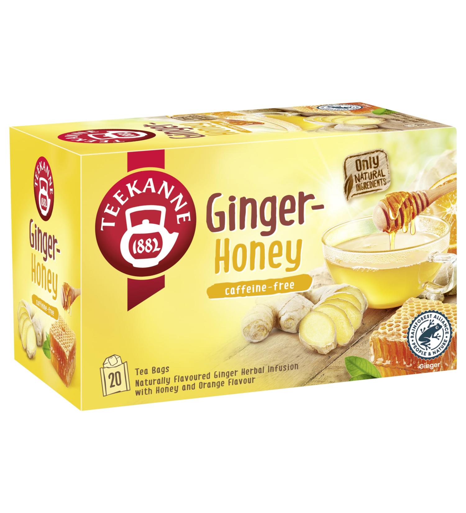 Teekanne World of Ginger and Honey Herbal Infusion Tea with Apple Orange Peels and Honey 20 Teabags - Buy Online on SooperMarket.com
