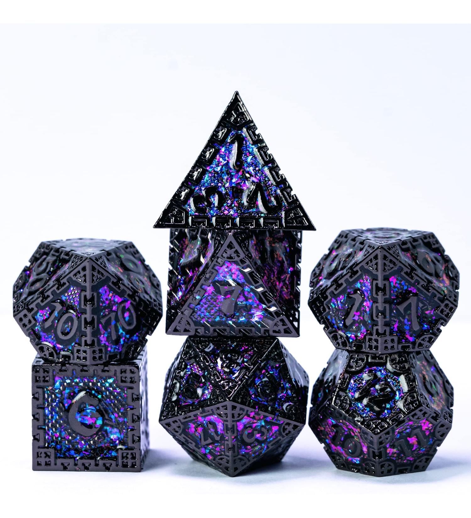 UDIXI Metal DND Dice Set - 7PCS Polyhedral Dragon D&D Dice - Perfect Dungeons and Dragons Gift - Role Playing Metal Dice Set (Black 2) - Buy Online on SooperMarket.com
