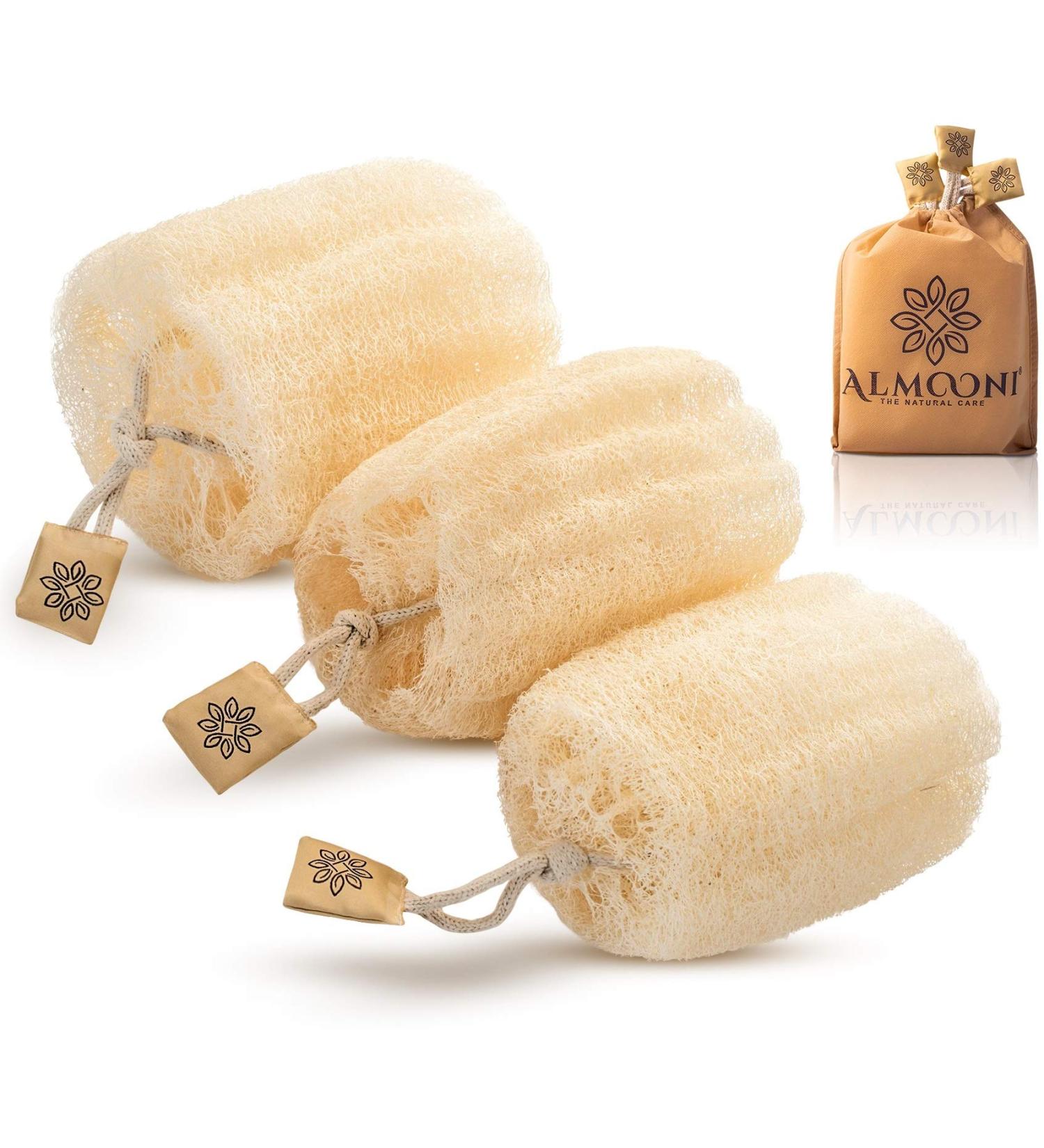 Natural Egyptian Shower Loofah Sponge Body Scrubber - 3 Count (1 Pack) - Buy Online on SooperMarket.com