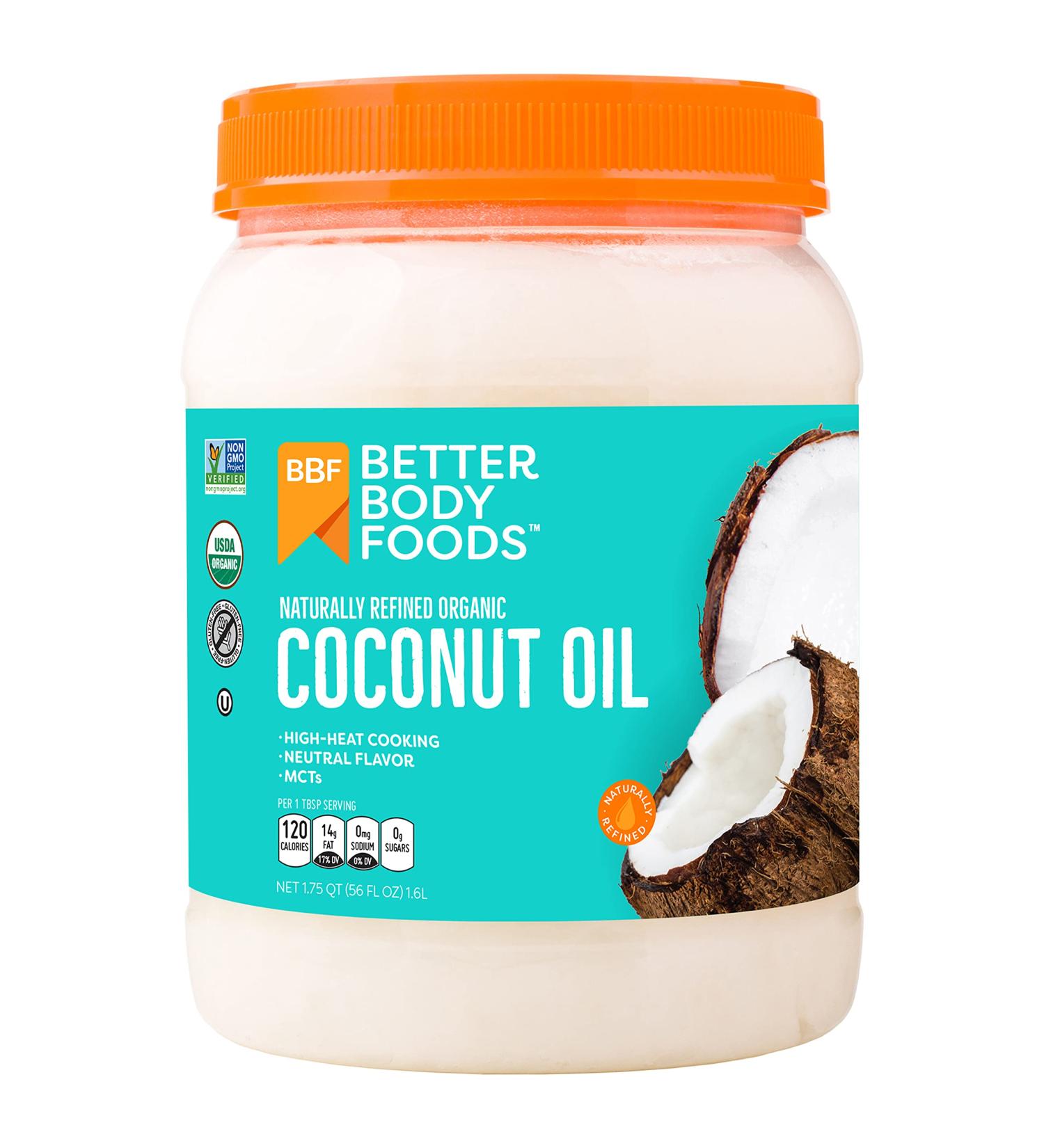 BetterBody Foods Organic Coconut Oil - Refined, Neutral Flavor, Non-GMO Cooking Oil 56 oz - Buy Online on SooperMarket.com