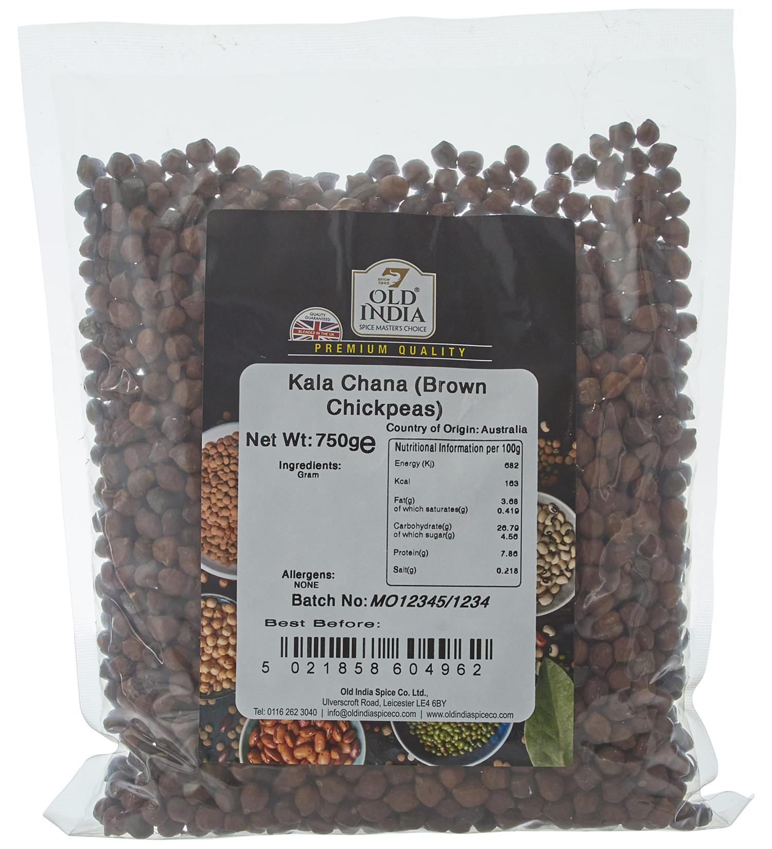 Old India Kala Chana (Brown Chickpeas) 750g - Premium Quality | Buy Online - Buy Online on SooperMarket.com