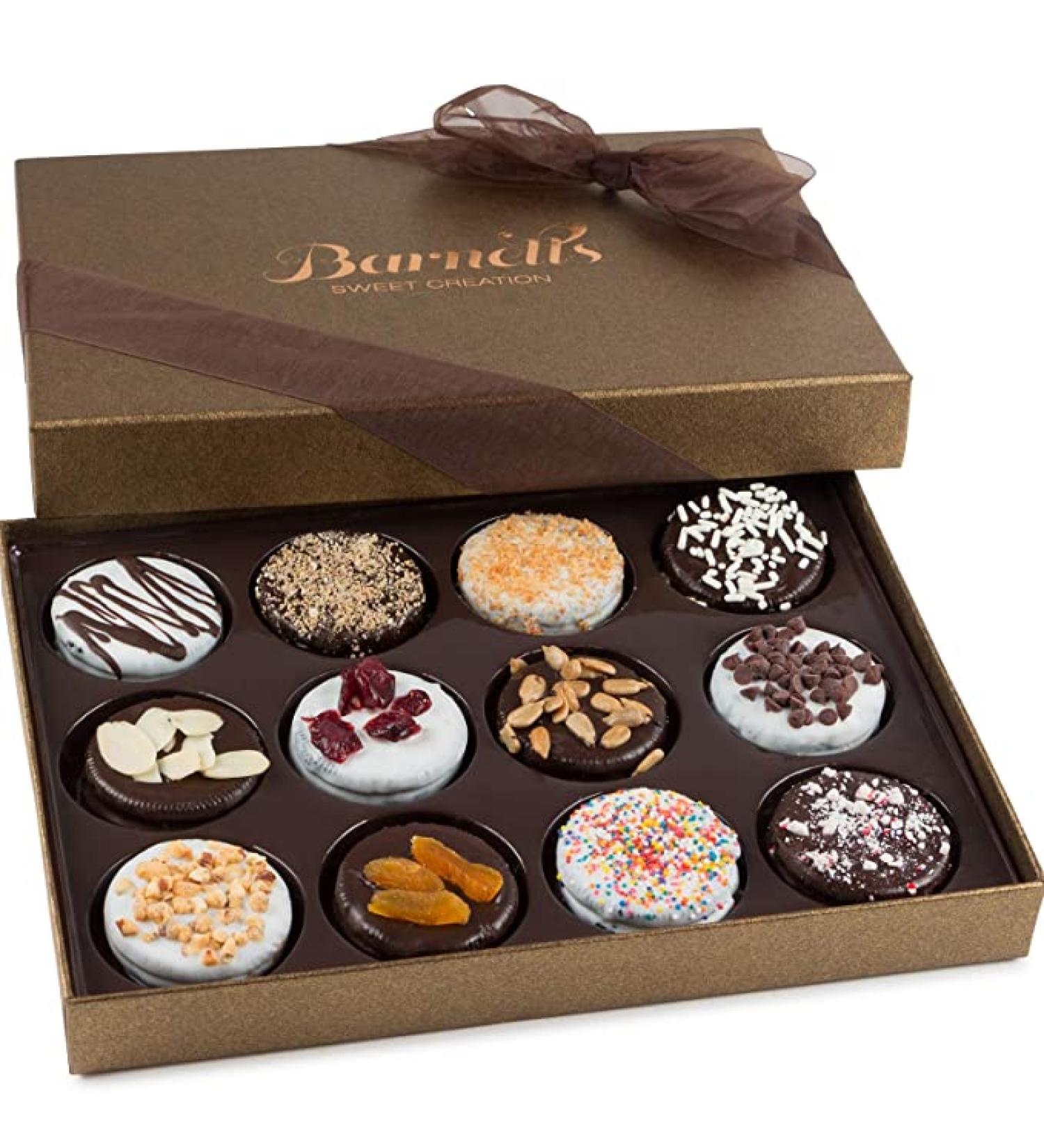 Barnett's Gourmet Chocolate Cookie Gift Basket â€“ 12 Unique Flavors for Holiday & Corporate Gifts - Buy Online on SooperMarket.com