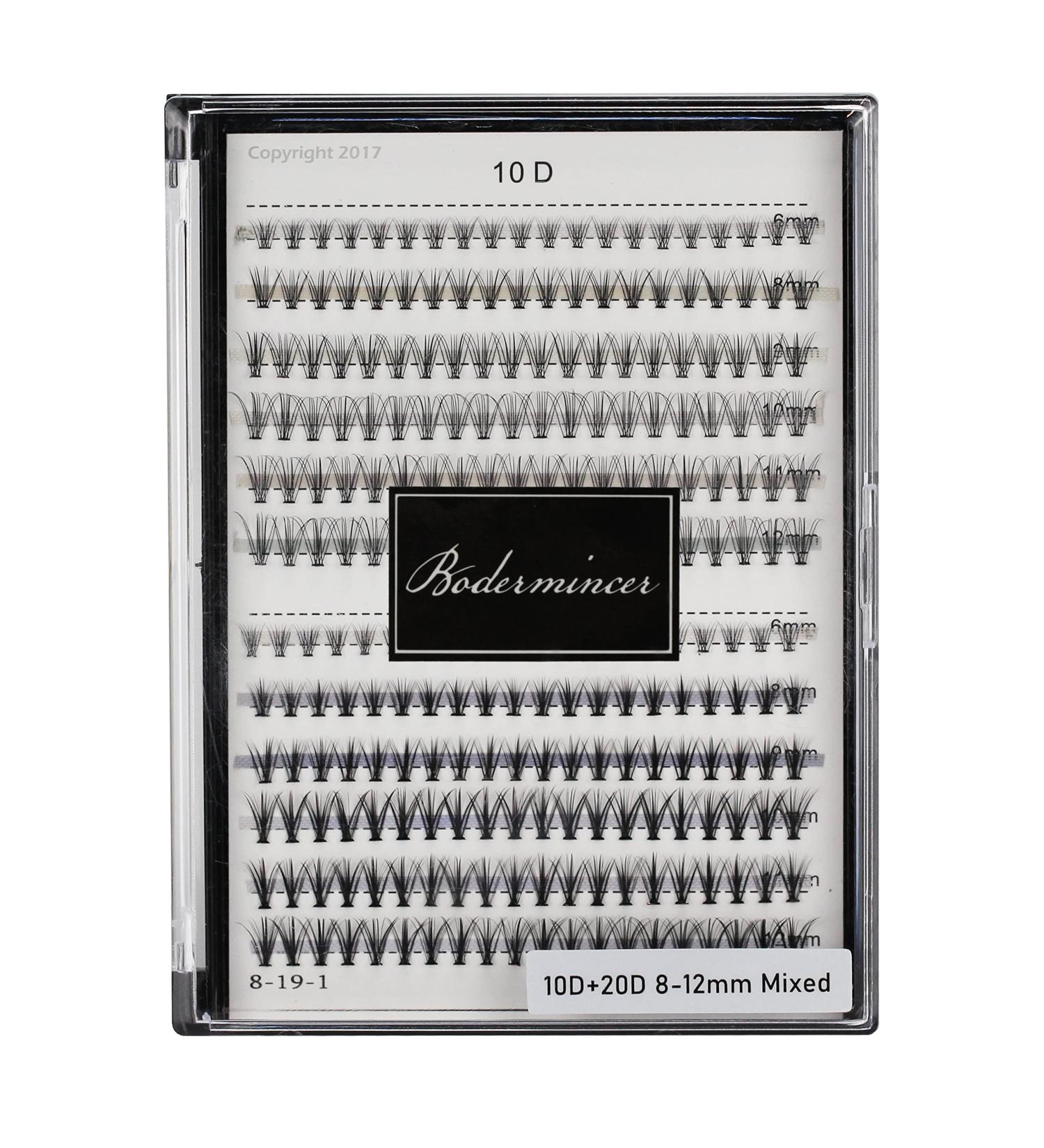 Bodermincer 240pcs C Curl Mixed 10D/20D Cluster Eyelashes - 0.07mm / 0.10mm - Professional Makeup Individual Cluster Eye Lashes - 8mm to 12mm - Best for Professional Makeup Artists - Buy Online on SooperMarket.com