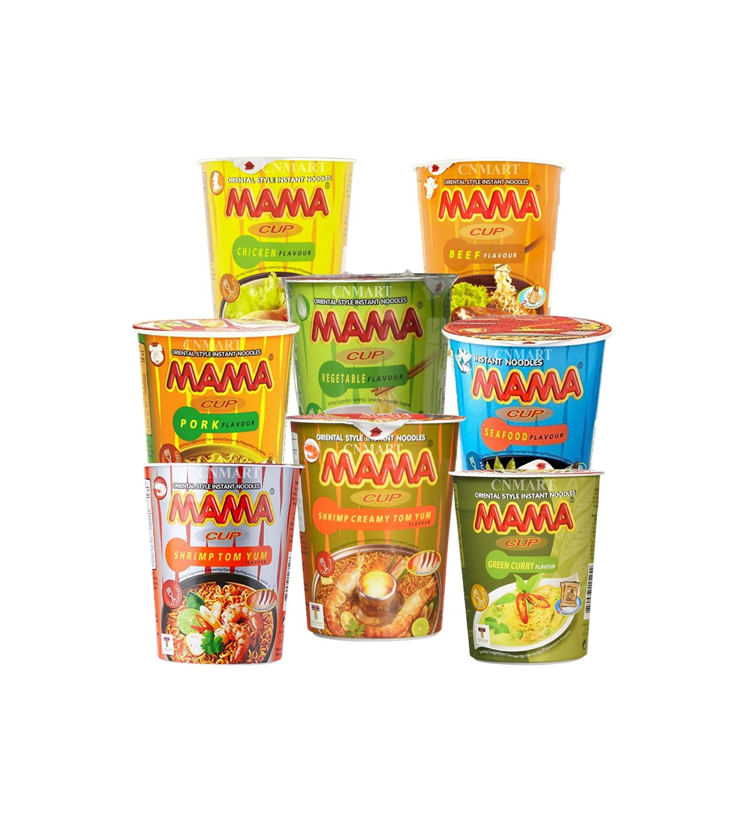 CNMART Mama Instant Noodle Cups - 6 Assorted Flavours Oriental Style Pack of 6 - Buy Online on SooperMarket.com