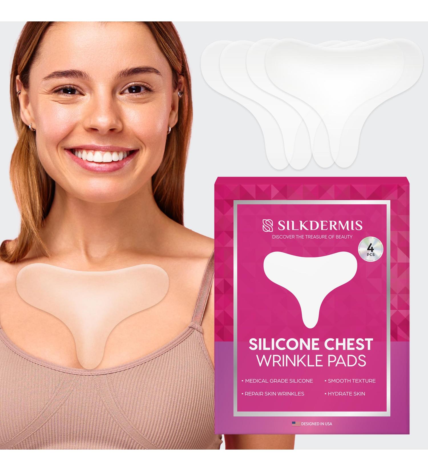Silicone Chest Wrinkle Pads - Reusable 4 Pcs for Side Sleeping - Reduce Chest Wrinkles Effectively - Buy Online on SooperMarket.com