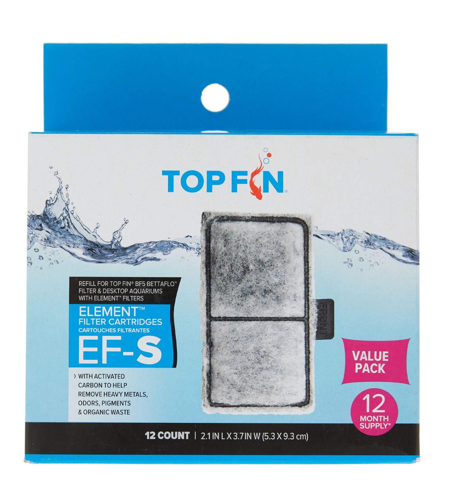 Top Fin EF-S Element Filter Cartridge Value Pack - 12 Month Supply - 1 Pack - 2.1 x 3.7 Dimensions - Buy Online on SooperMarket.com