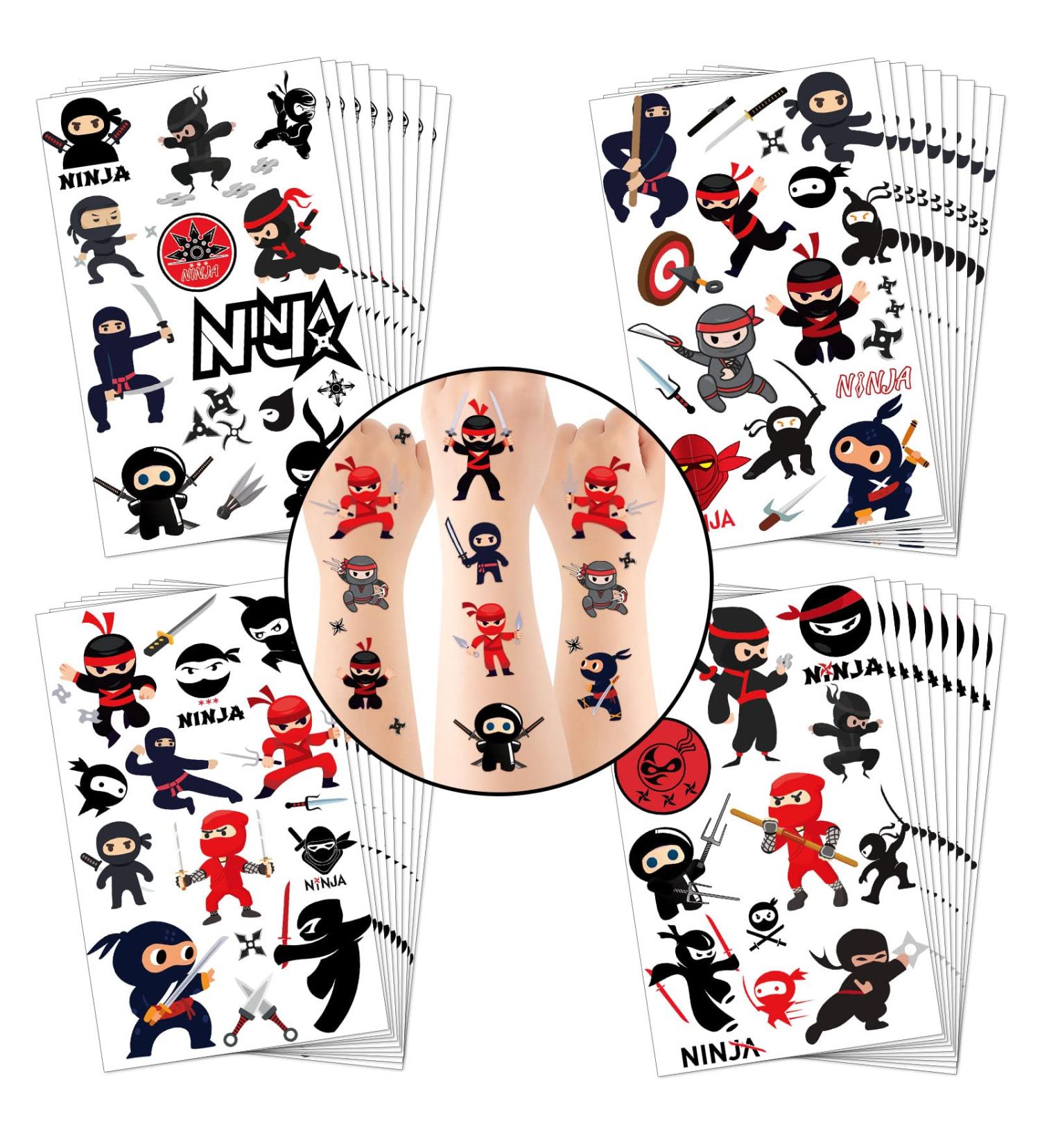 Patelai Ninja Temporary Tattoos - 36 Sheets, FDA Registered, 12 Styles for Kids Party Decorations and School Rewards - Buy Online on SooperMarket.com