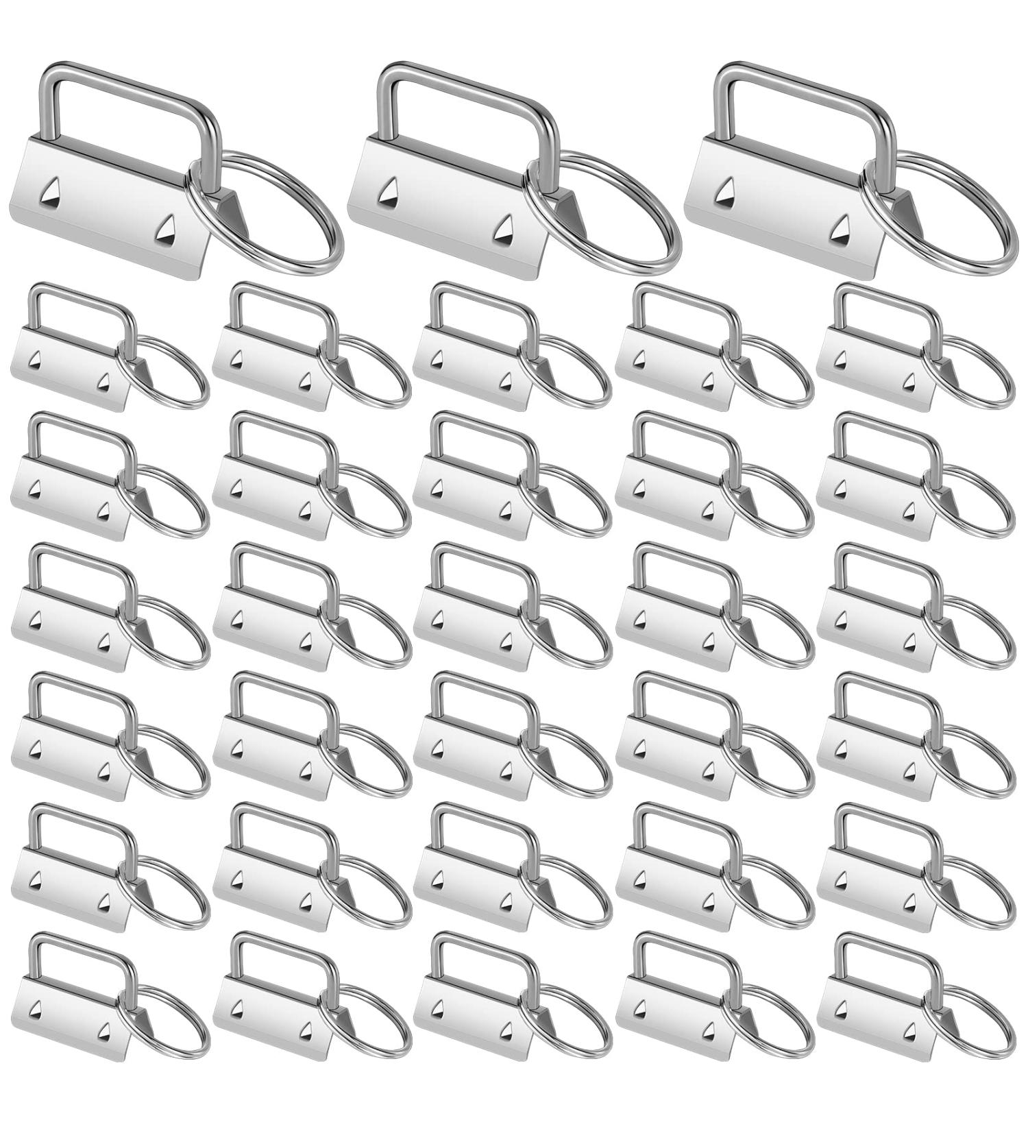 Outus 100 Pieces Key Fob Hardware Key Fob Keychain Wristlet with Split Ring (Silver 1 Inch) Silver 1 Inch - Buy Online on SooperMarket.com