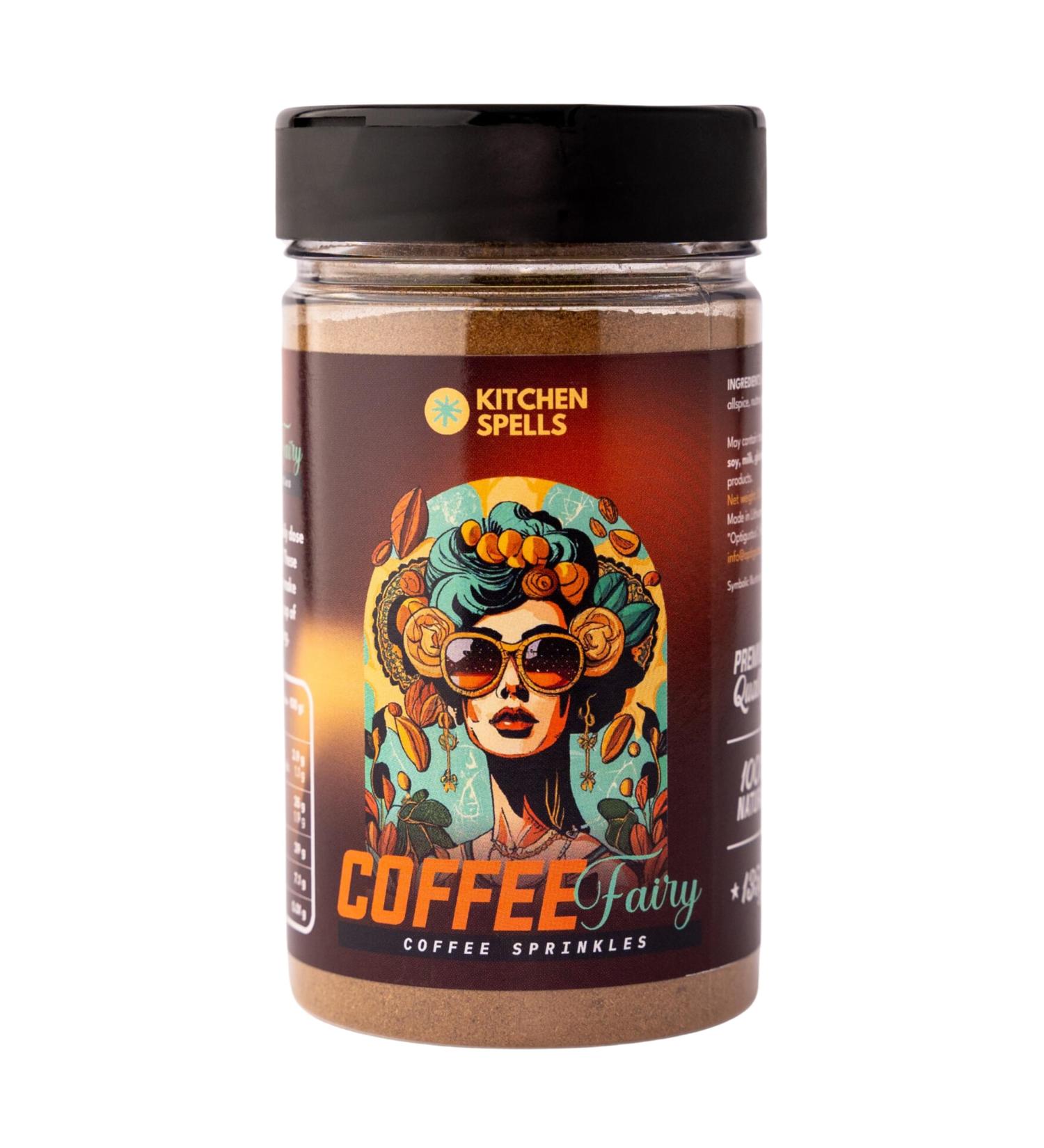 Coffee Fairy Sprinkles - Flavourful Coffee Cacao & Hot Chocolate Topping - Enhance Your Everyday Cup Of Hot Drink - Large Jar - 135 G Coffee & Hot Chocolate Sprinkles - Buy Online on SooperMarket.com