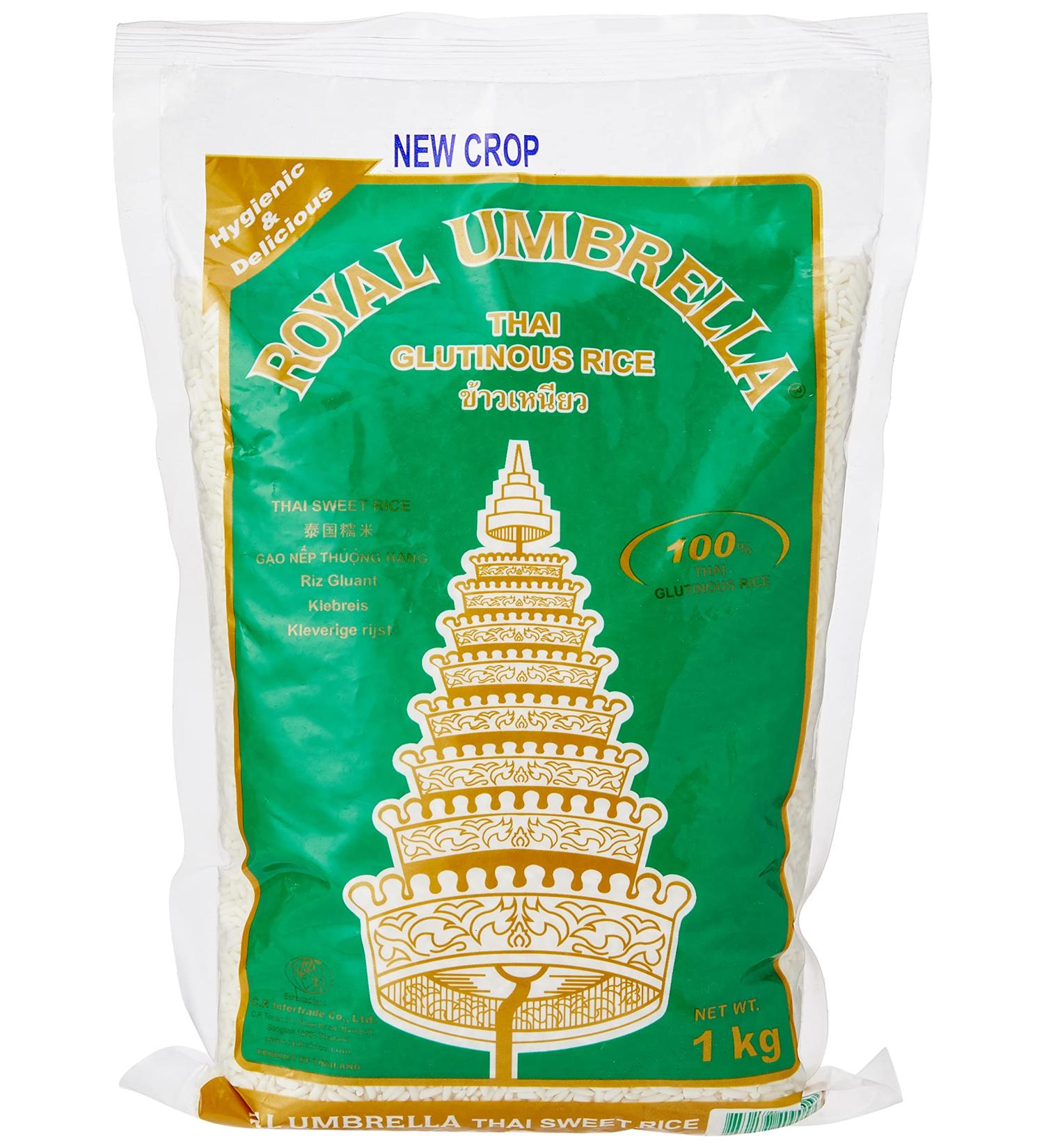 Royal Umbrella Thai Glutinous Rice 1 kg - Authentic Sticky Rice (Pack of 1) - Buy Online on SooperMarket.com